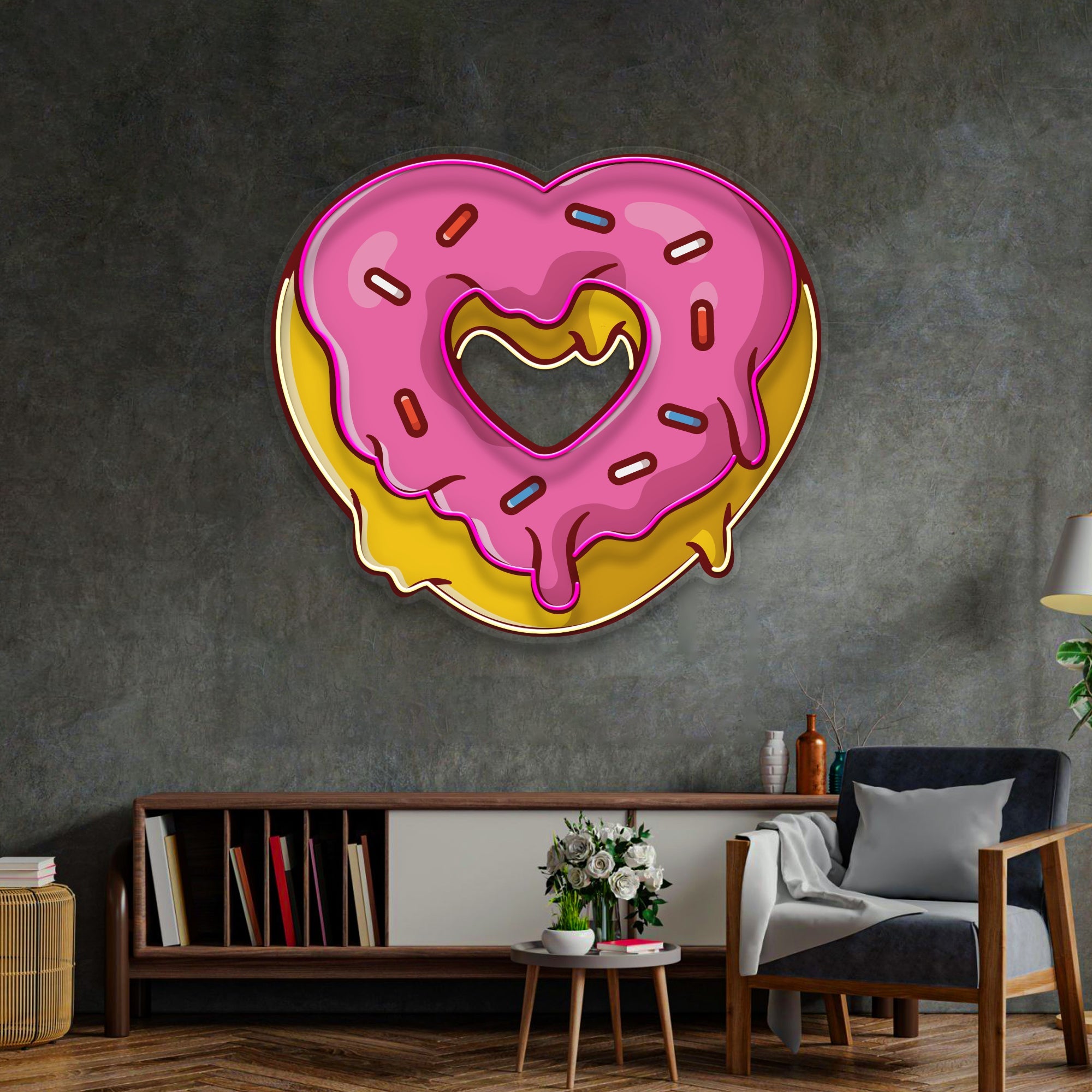 Love Doughnut Cream LED Neon Sign Light Pop Art