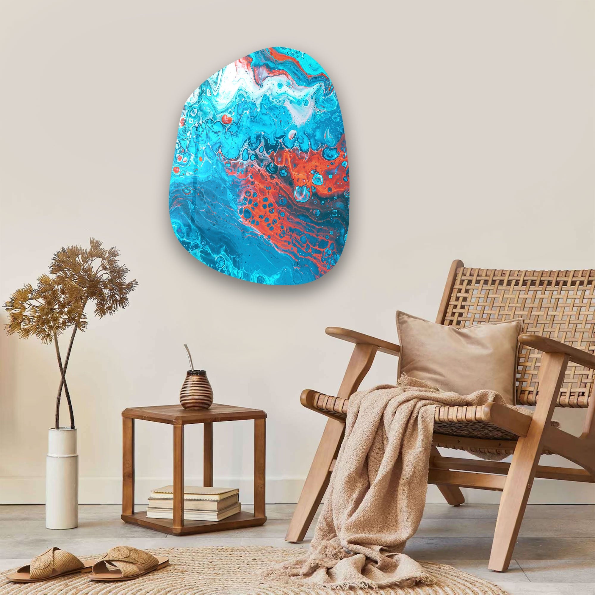 ・"Lava in the Ocean"・Amorphous Collection Glass Wall Art