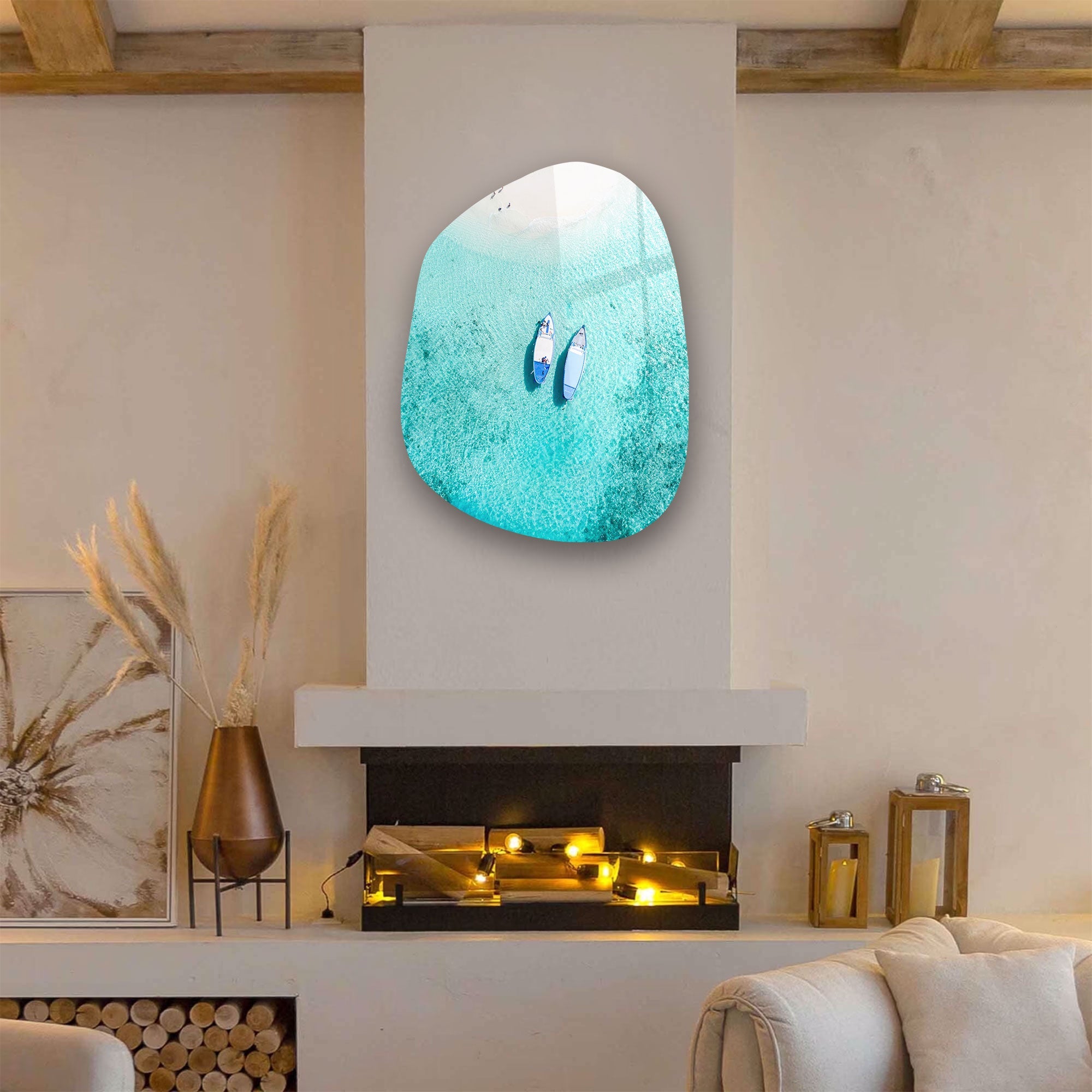 ・"Maldives"・Amorphous Collection Glass Wall Art