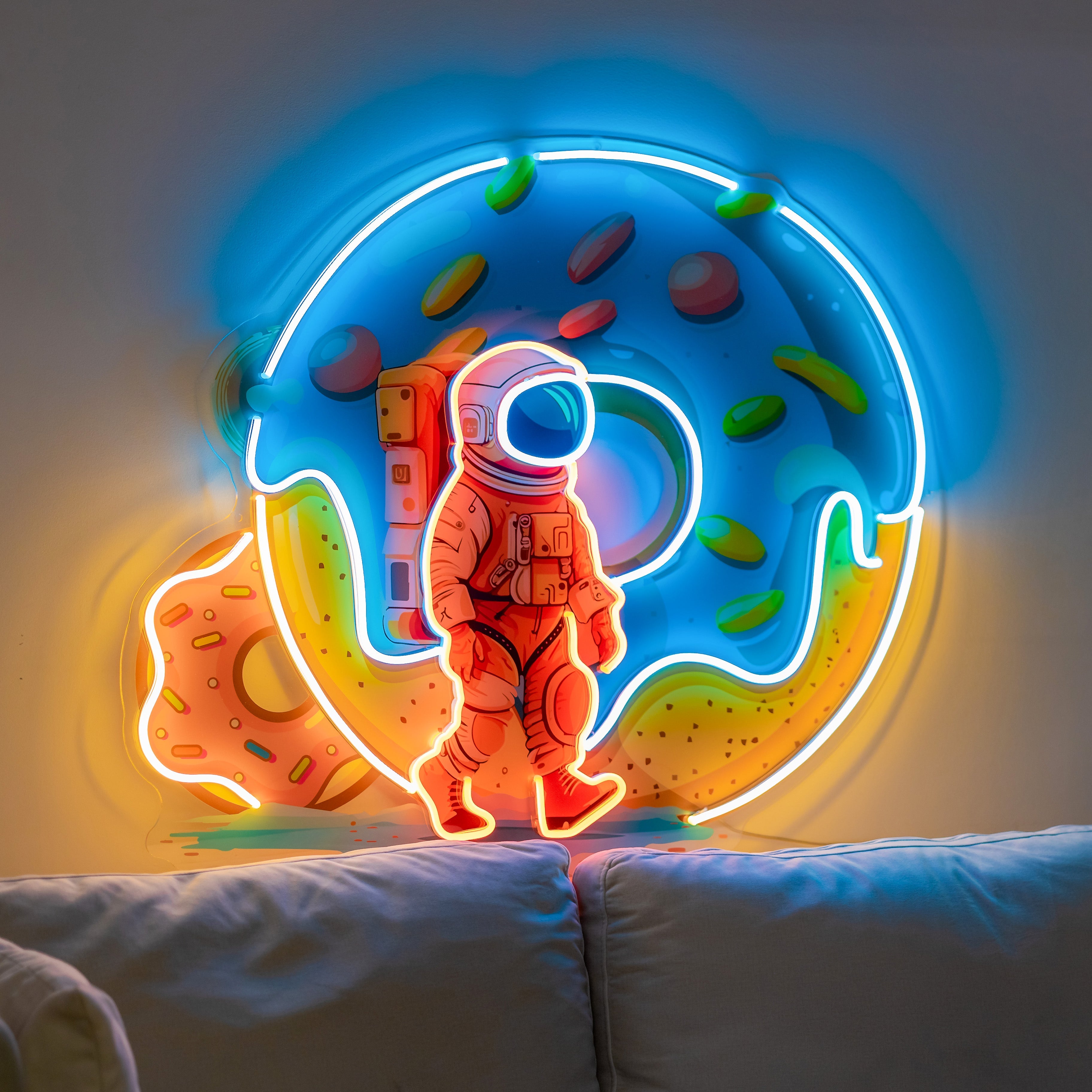 Astronaut Donut Led Neon Acrylic Artwork