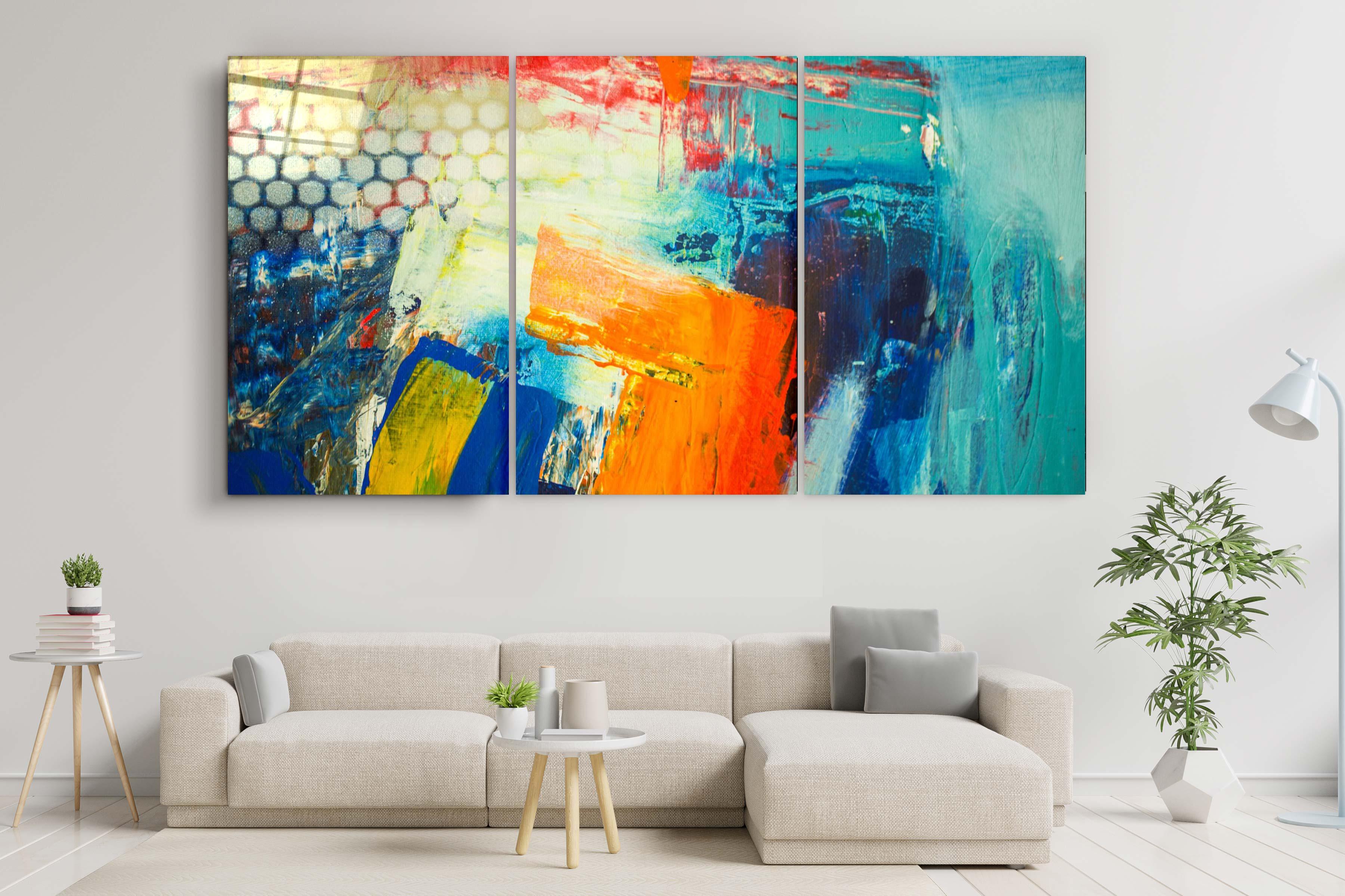 ・"Honeycomb - Trio"・Glass Wall Art