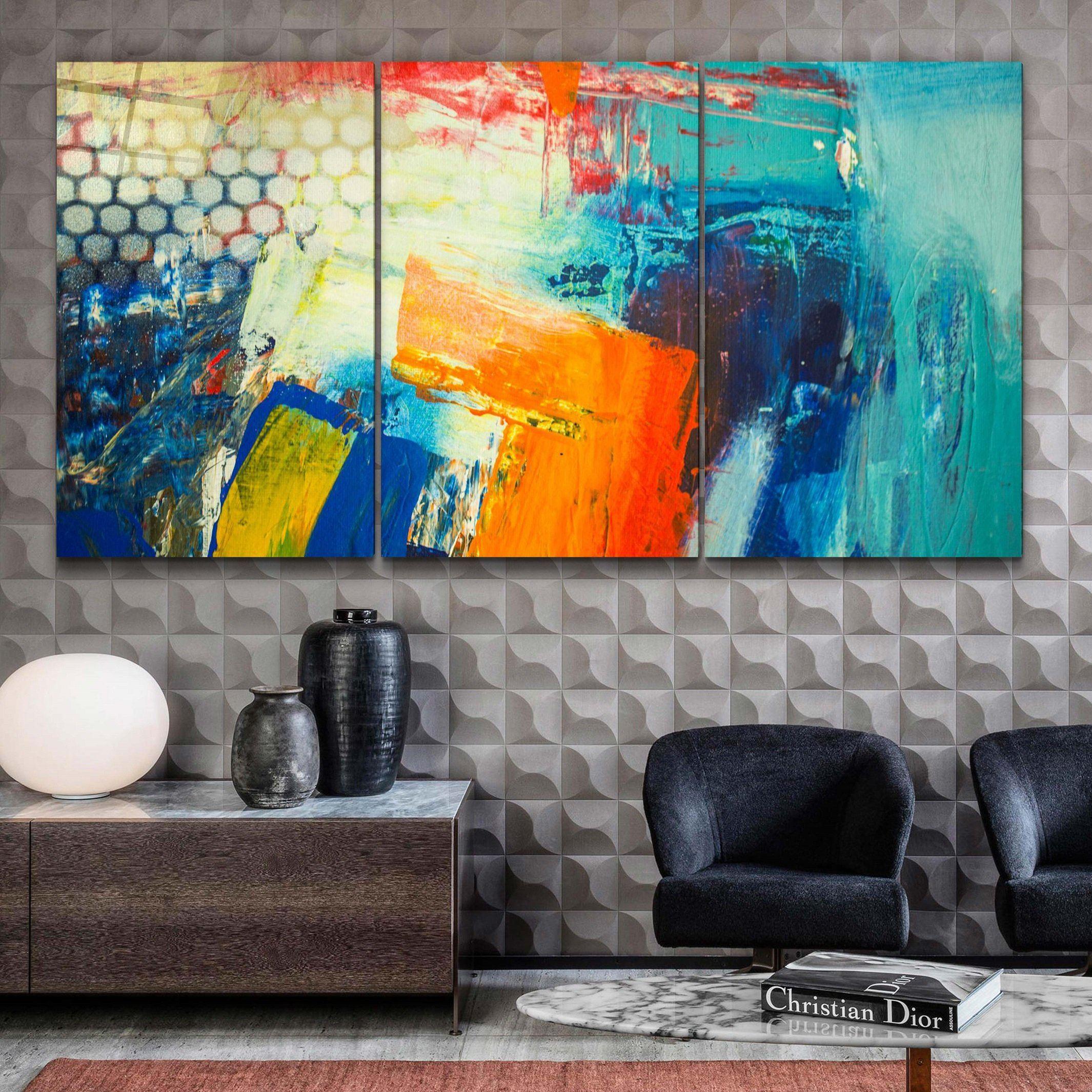 ・"Honeycomb - Trio"・Glass Wall Art