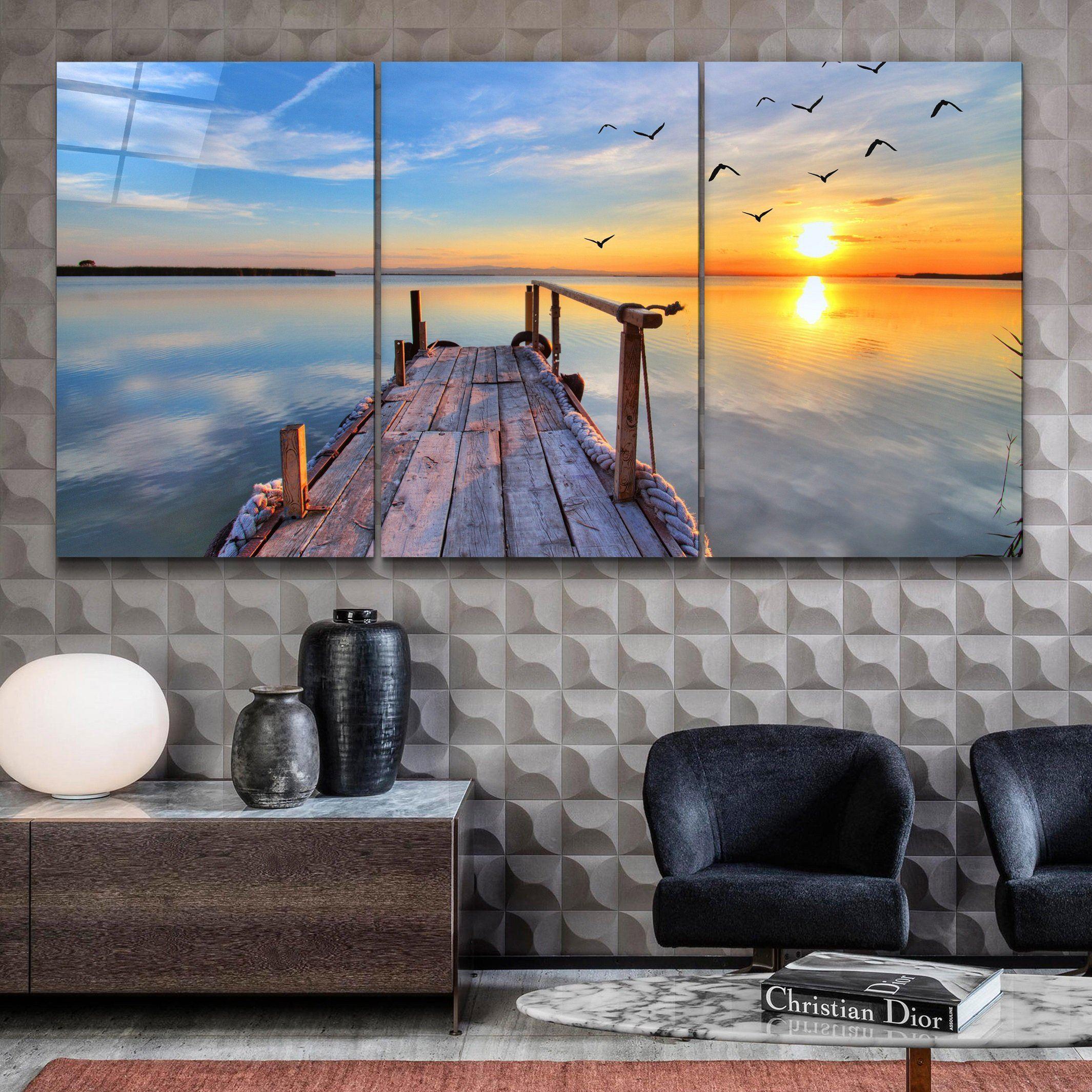 ・"Sunset - Trio"・Glass Wall Art