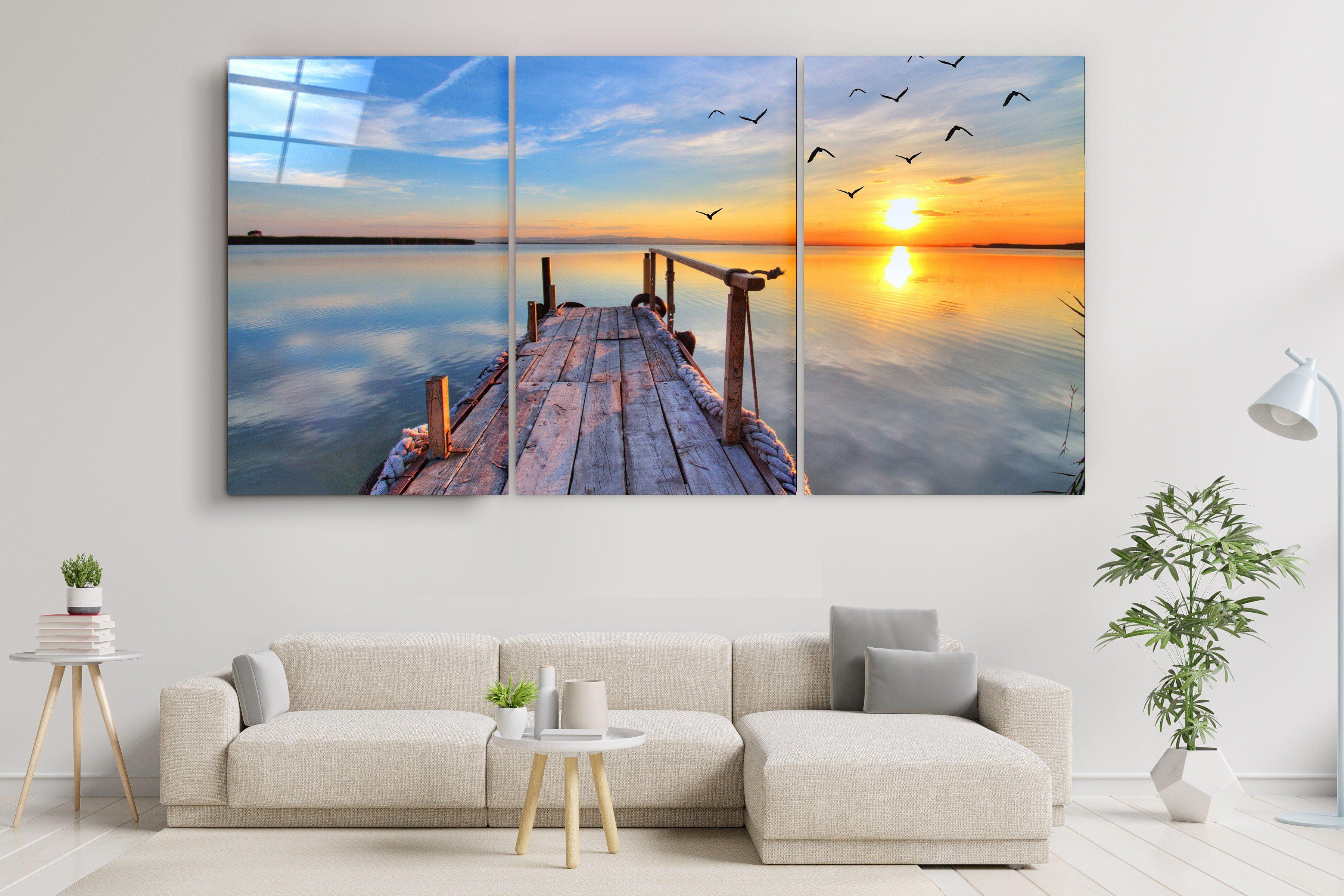 ・"Sunset - Trio"・Glass Wall Art