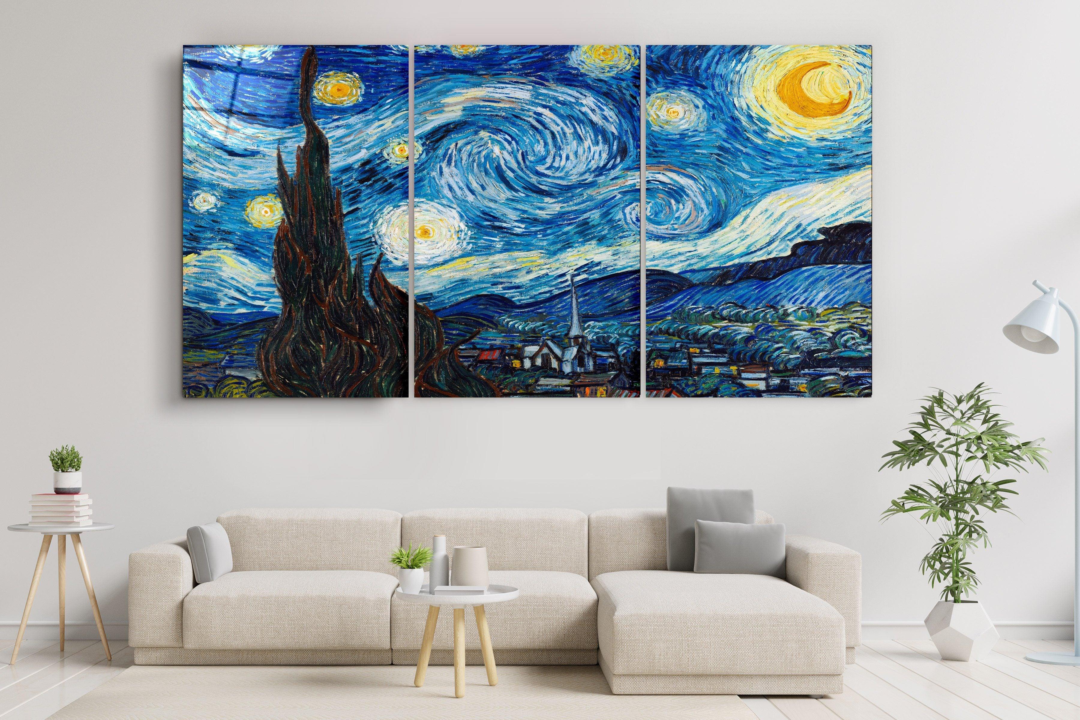 ・"Van Gogh The Starry Night - Trio"・Glass Wall Art