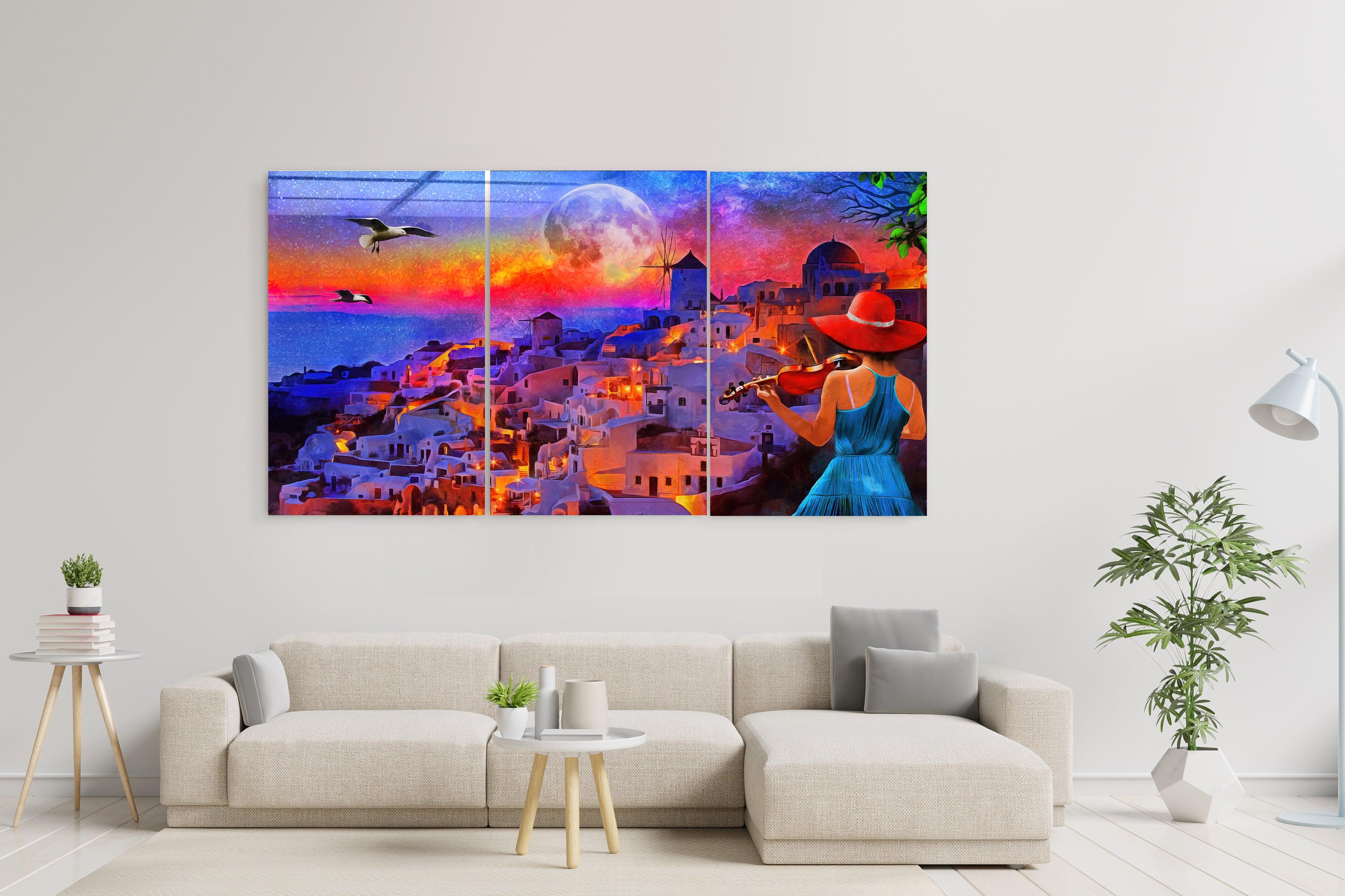 ・"Dream Town - Trio"・Glass Wall Art