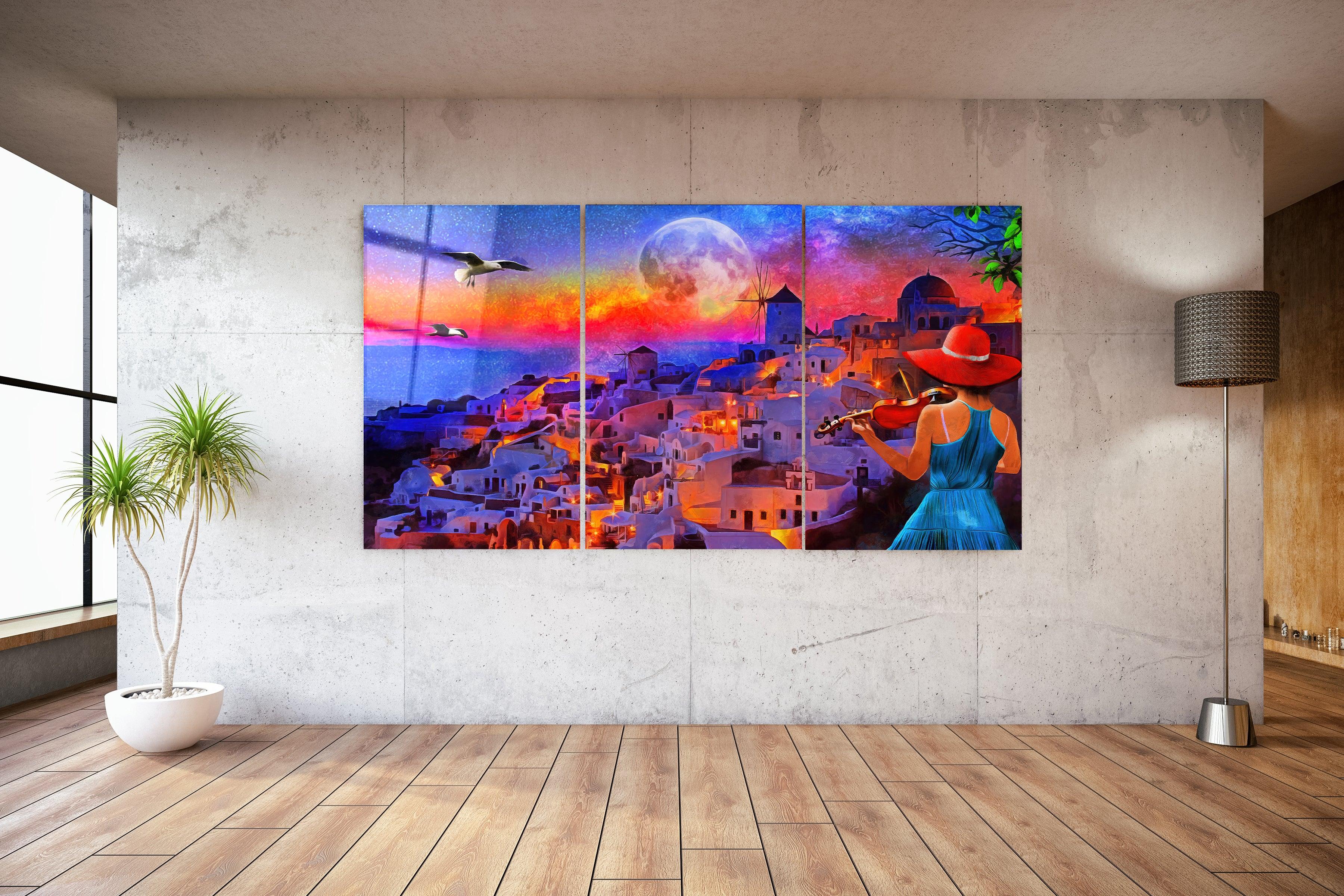 ・"Dream Town - Trio"・Glass Wall Art