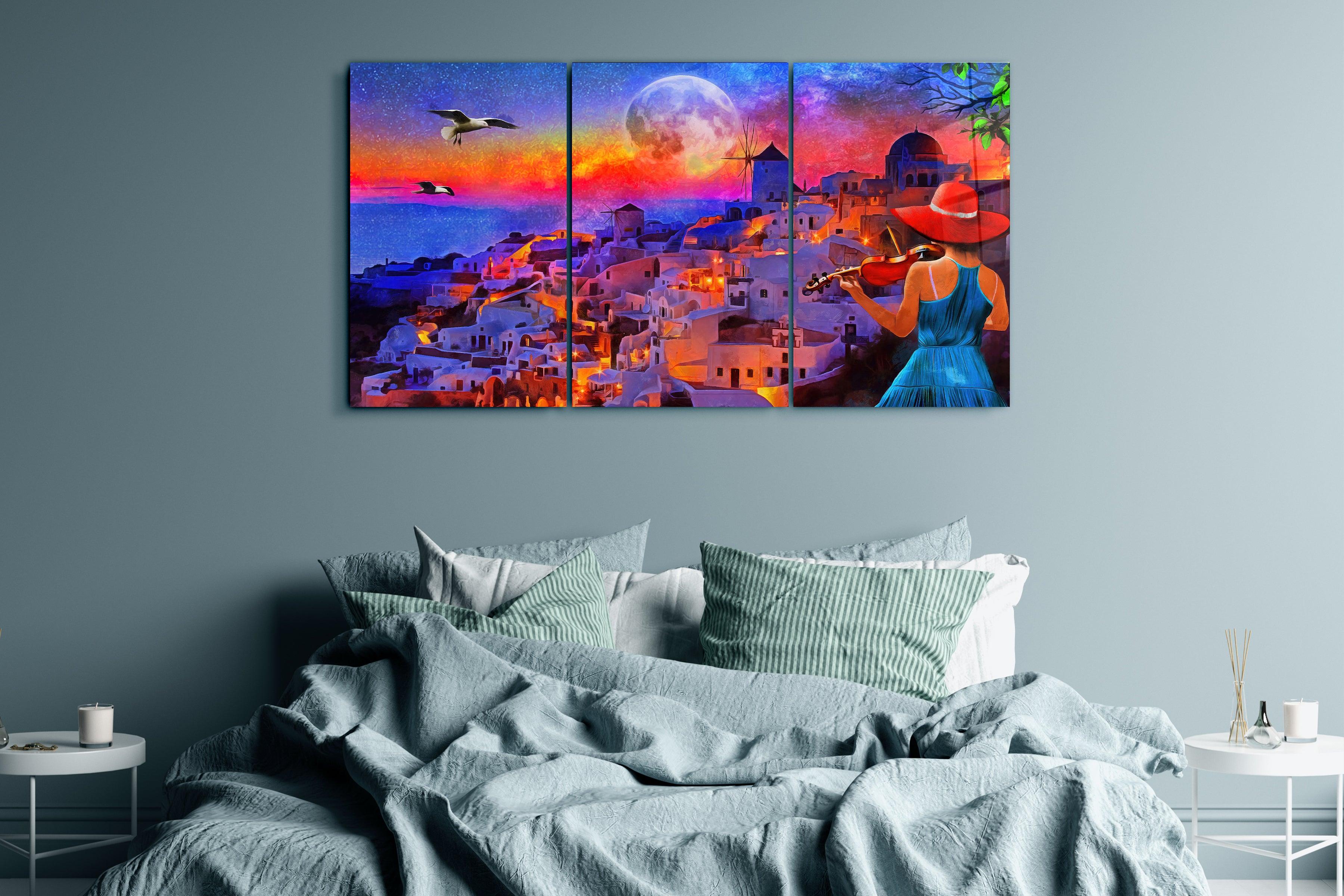 ・"Dream Town - Trio"・Glass Wall Art