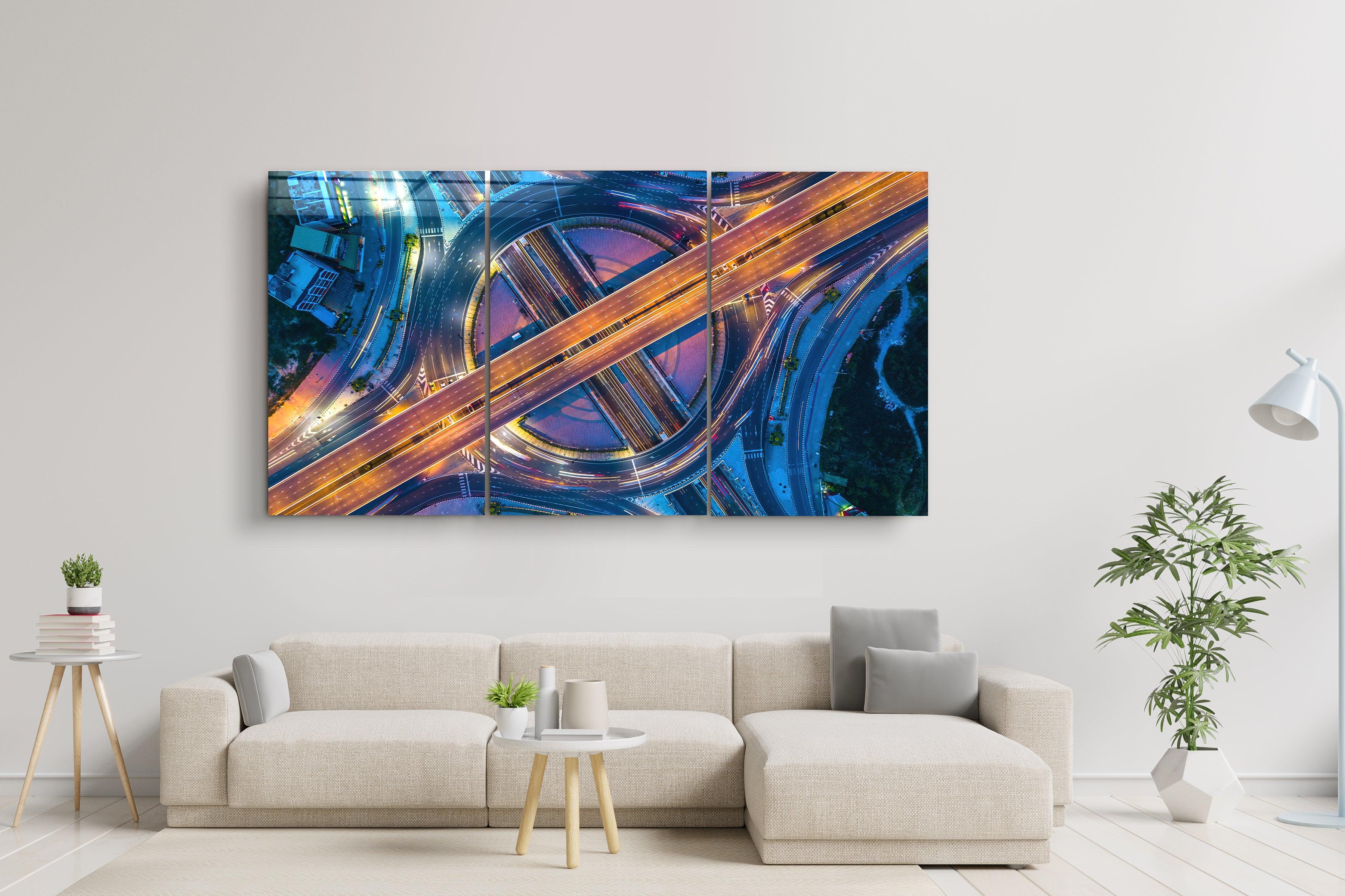 ・"Intersection - Trio"・Glass Wall Art