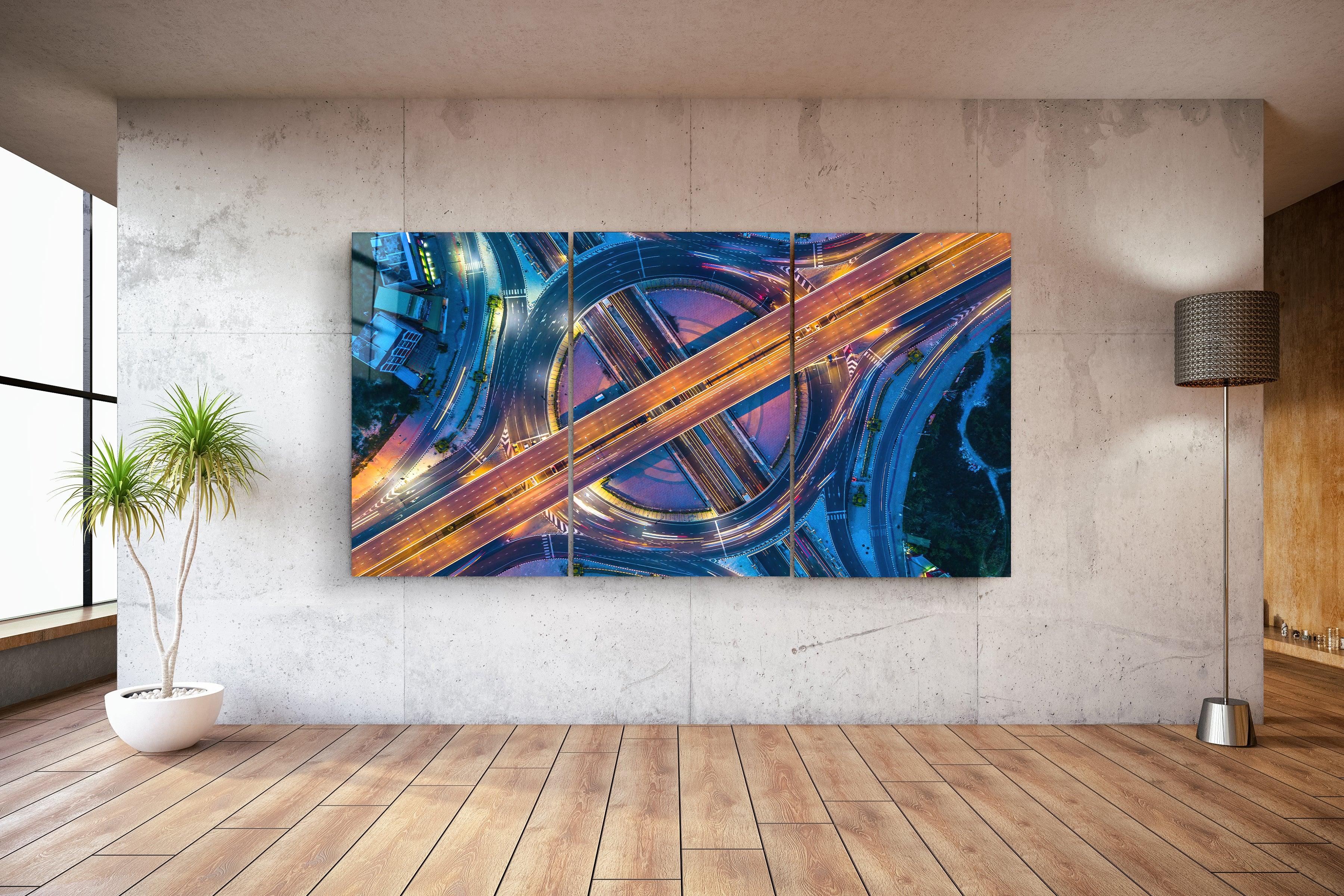 ・"Intersection - Trio"・Glass Wall Art