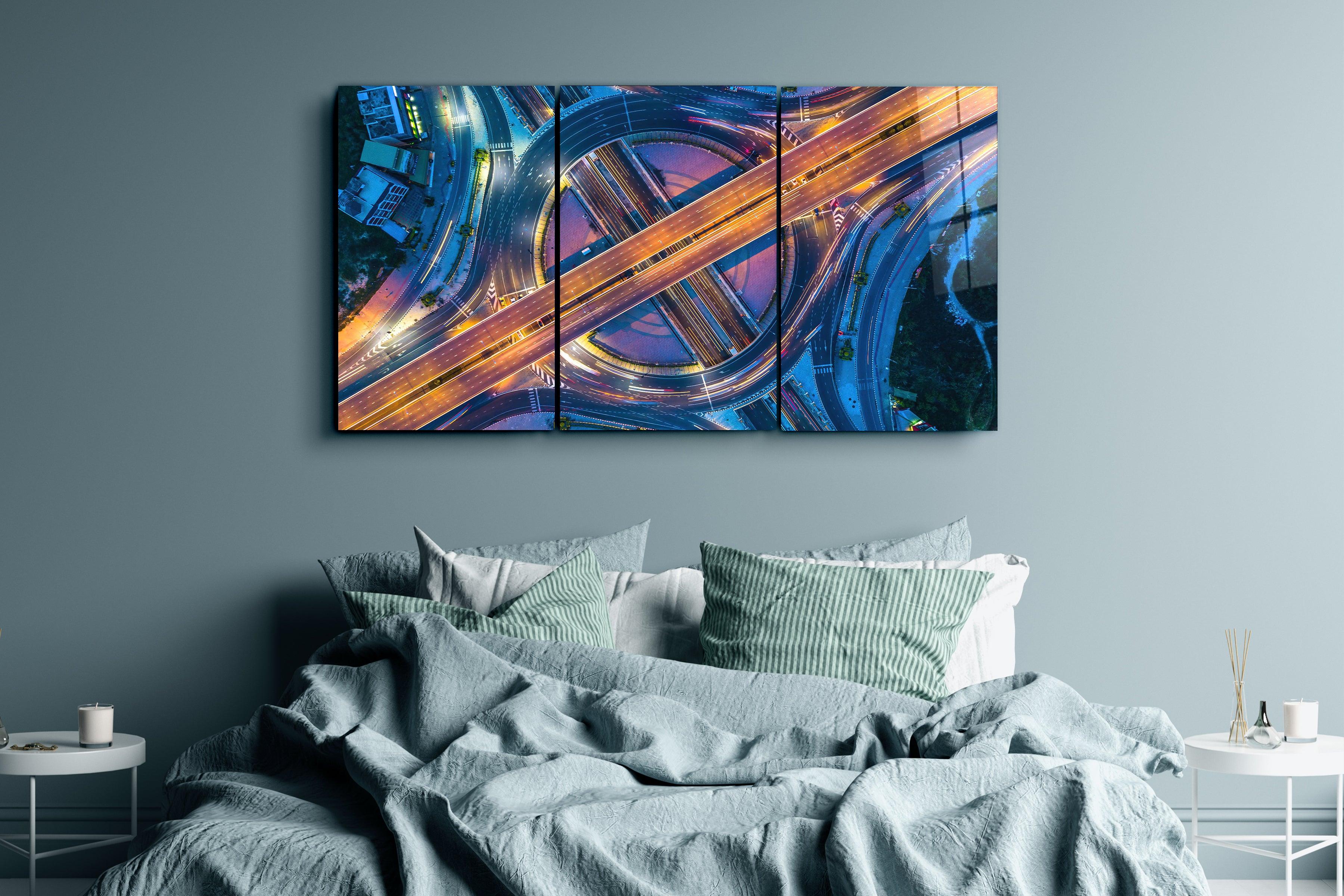 ・"Intersection - Trio"・Glass Wall Art