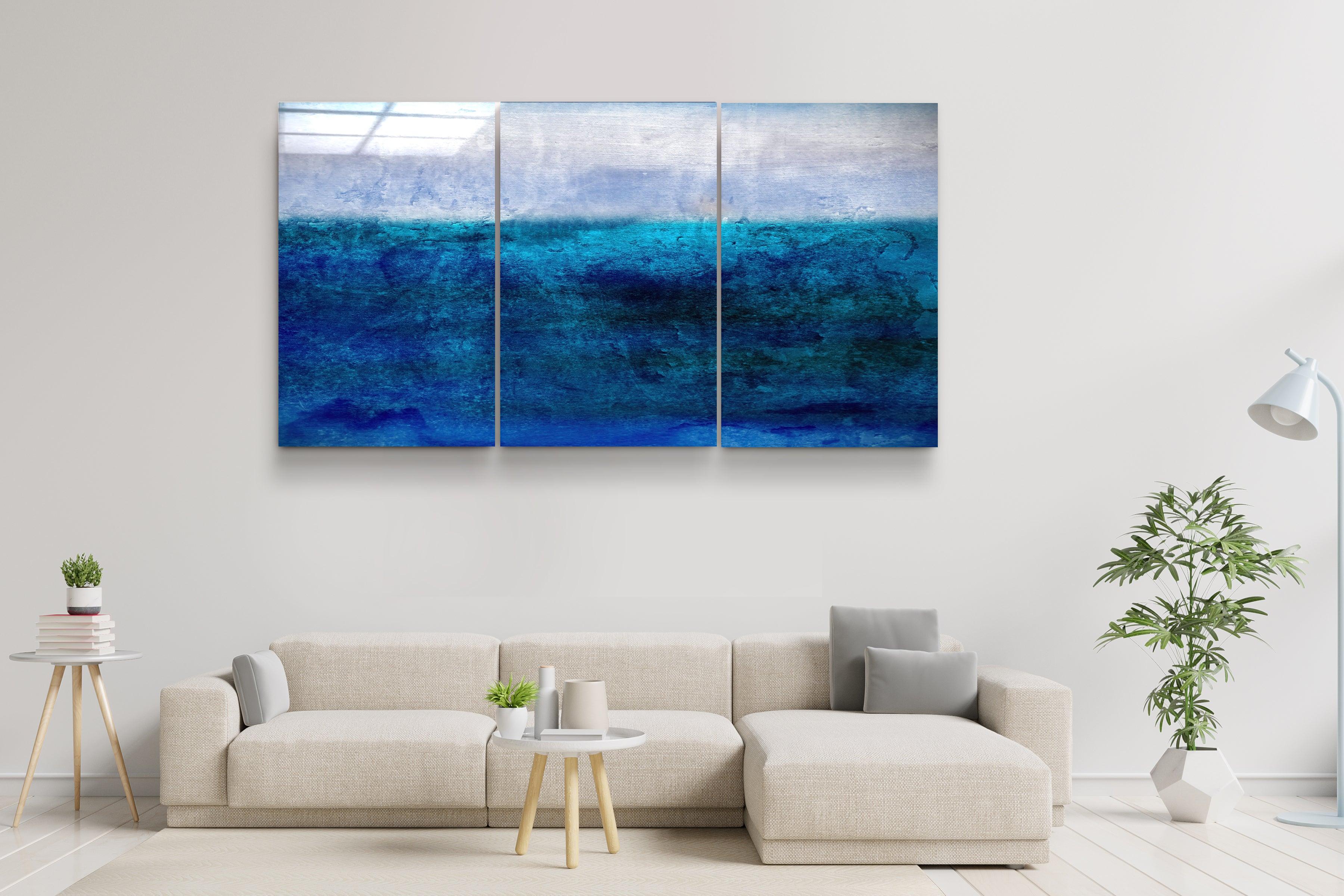 ・"Blury Sea - Trio"・Glass Wall Art