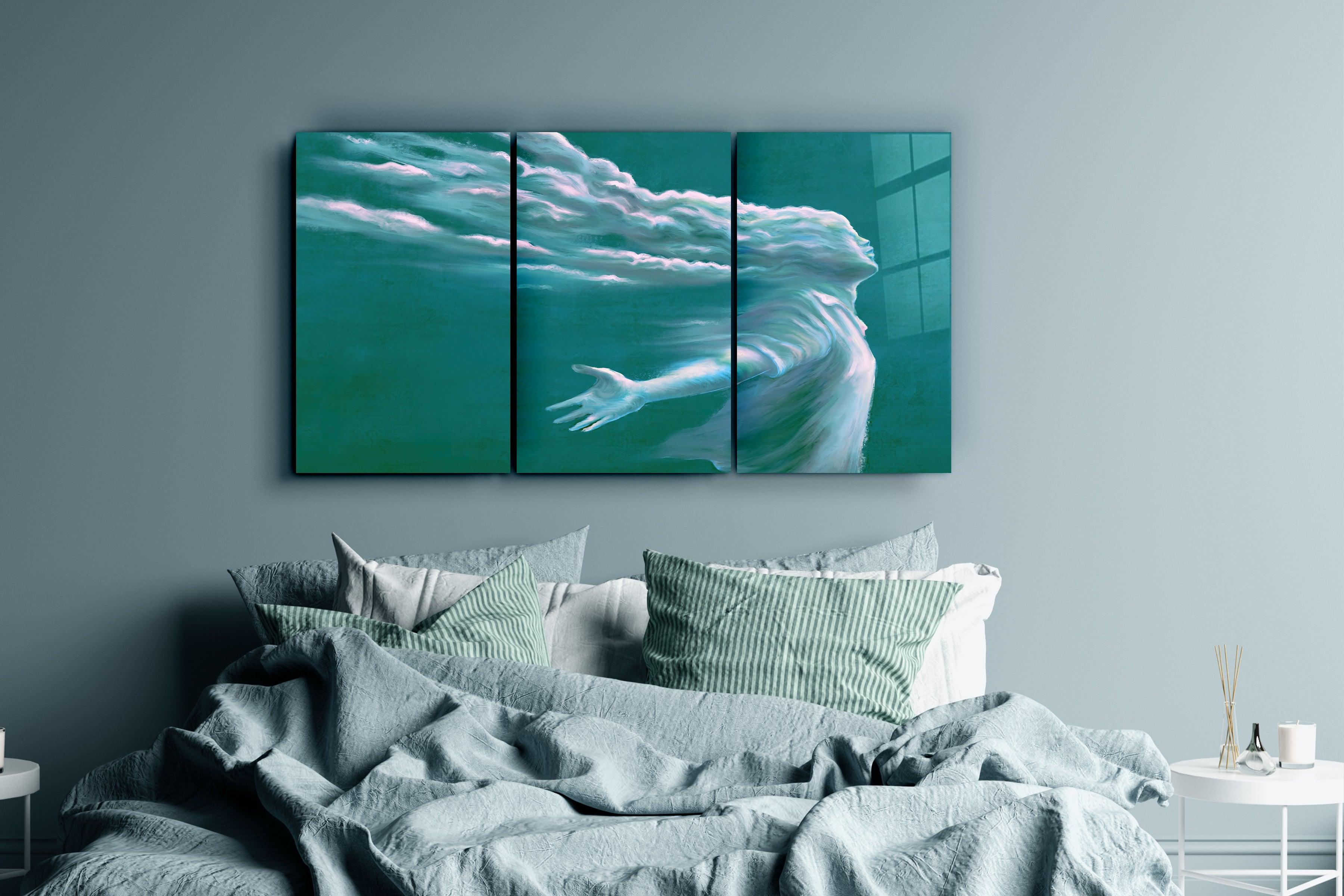 ・"Spirit Of Green - Trio"・Glass Wall Art