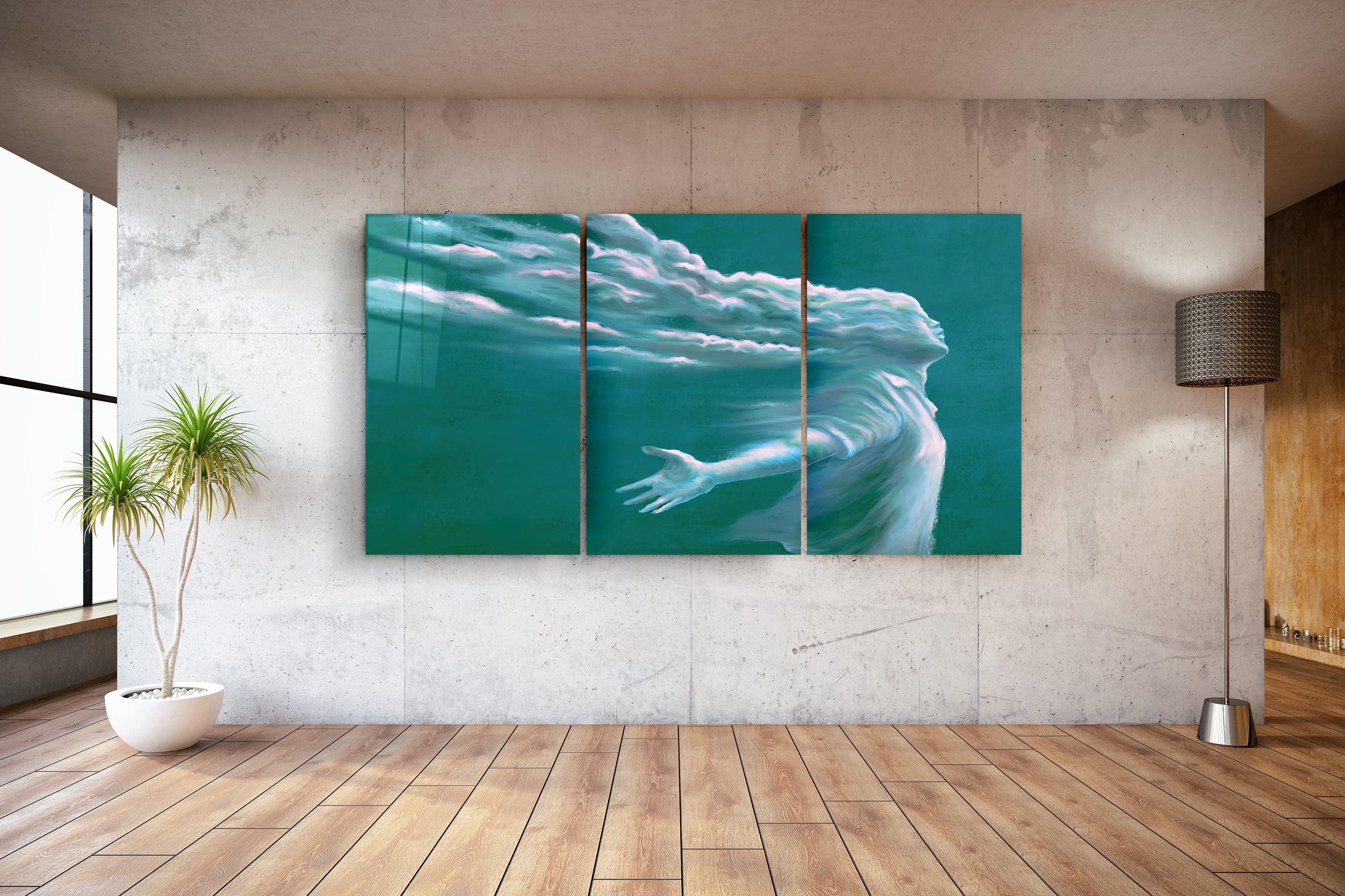 ・"Spirit Of Green - Trio"・Glass Wall Art