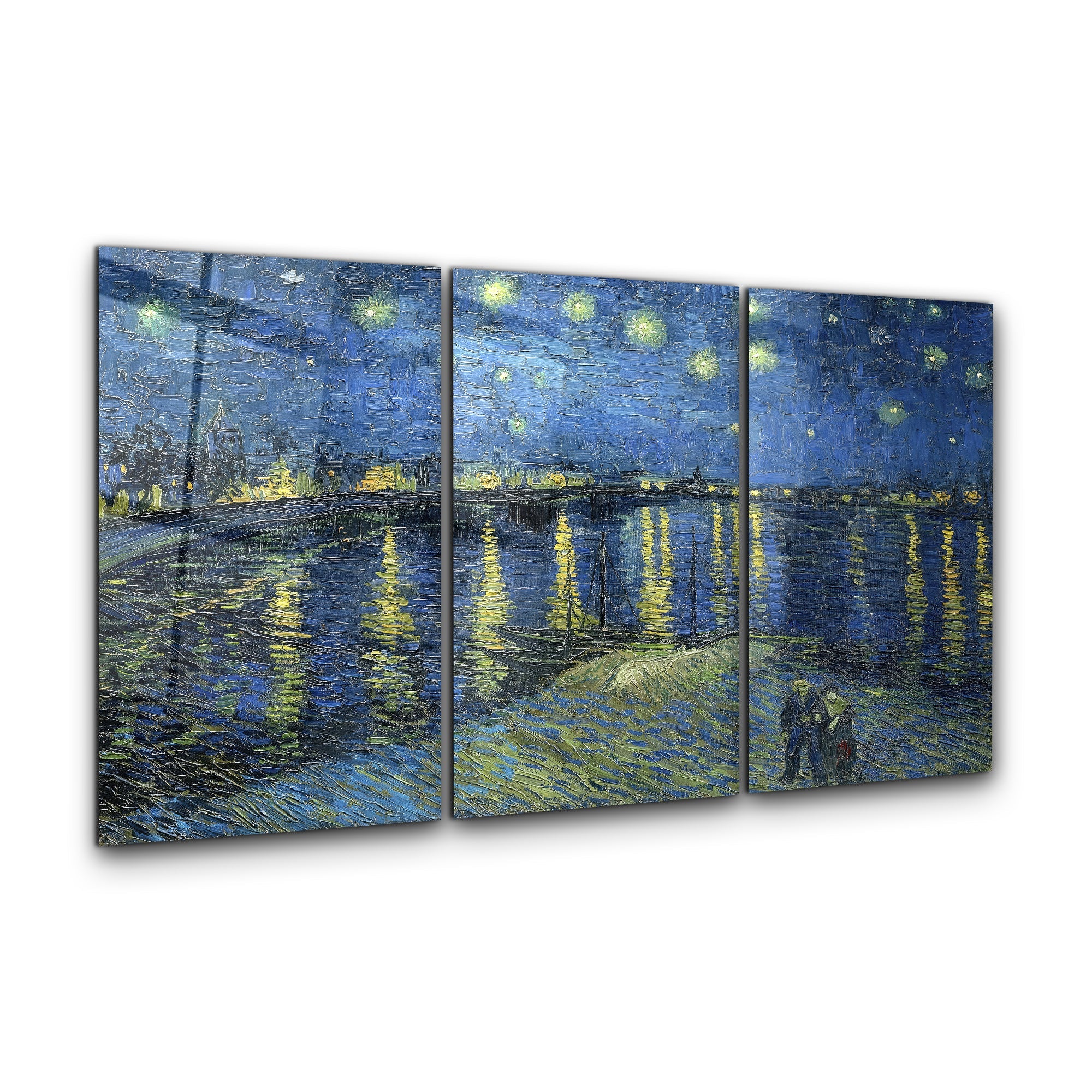 ・"Van Gogh Starry Night over Rhône - Trio"・Glass Wall Art