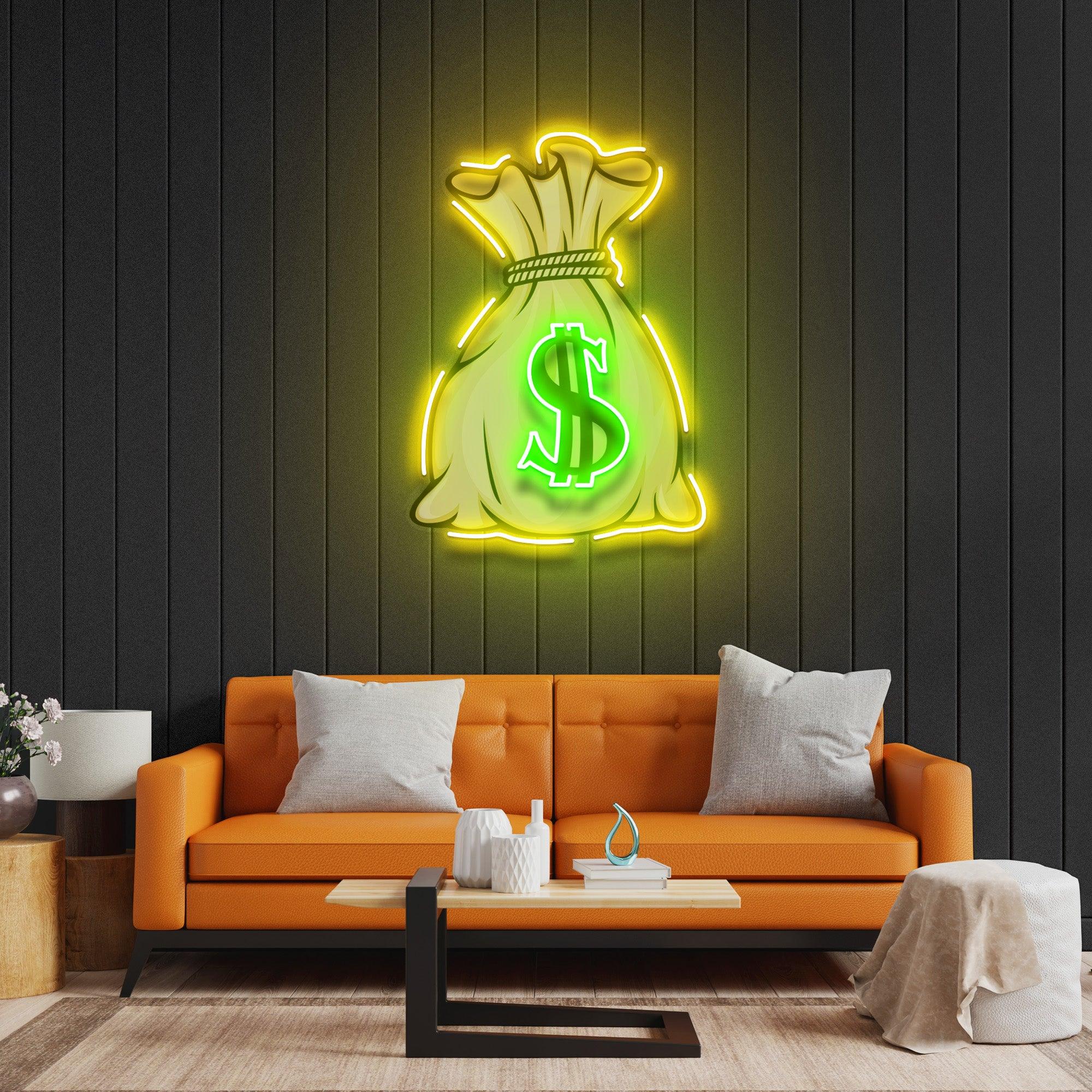 Money Bag Led Neon Acrylic Artwork