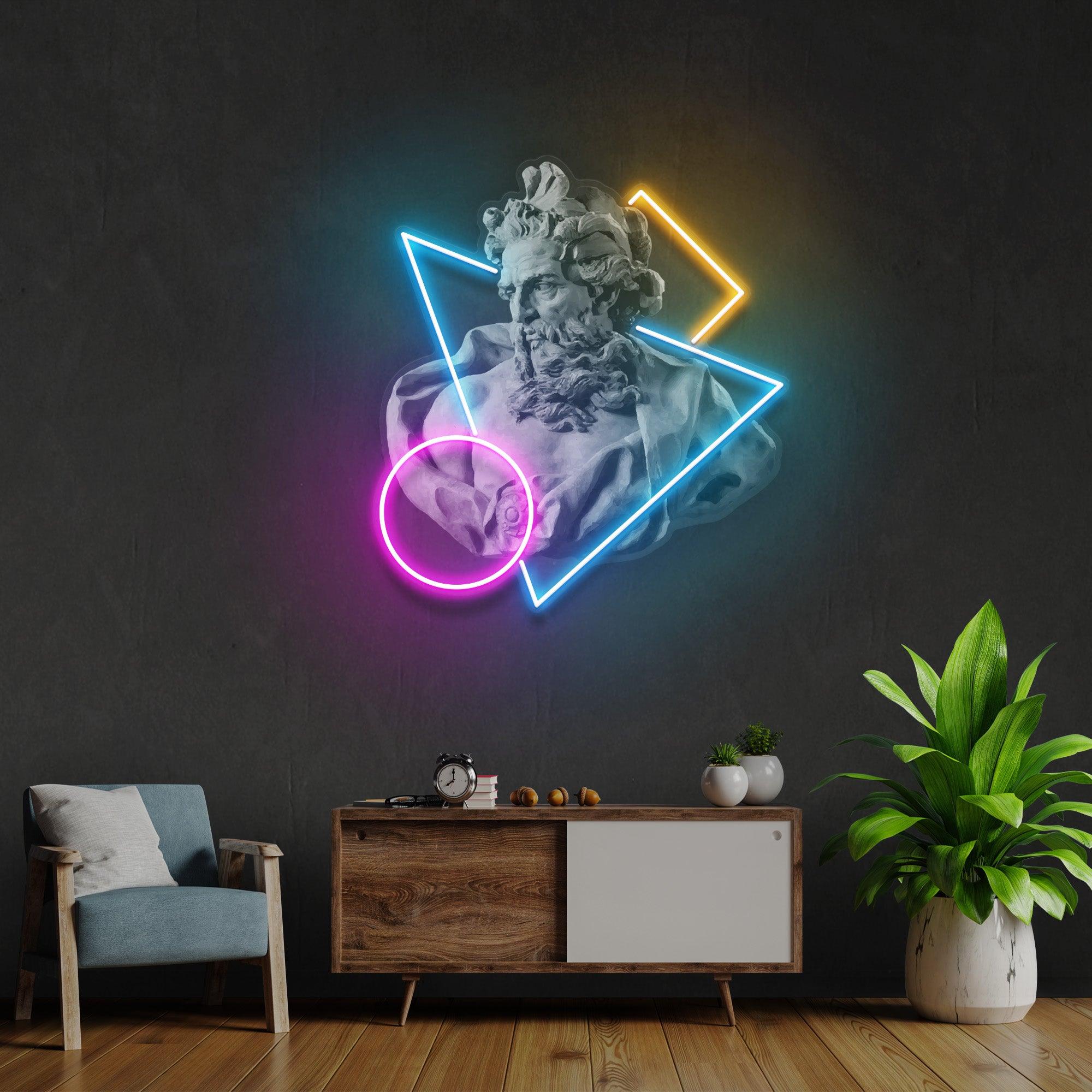 Neptune God of the Sea Led Neon Acrylic Artwork