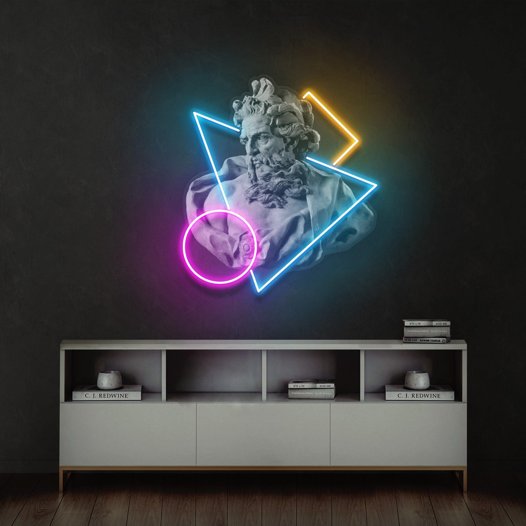 Neptune God of the Sea Led Neon Acrylic Artwork