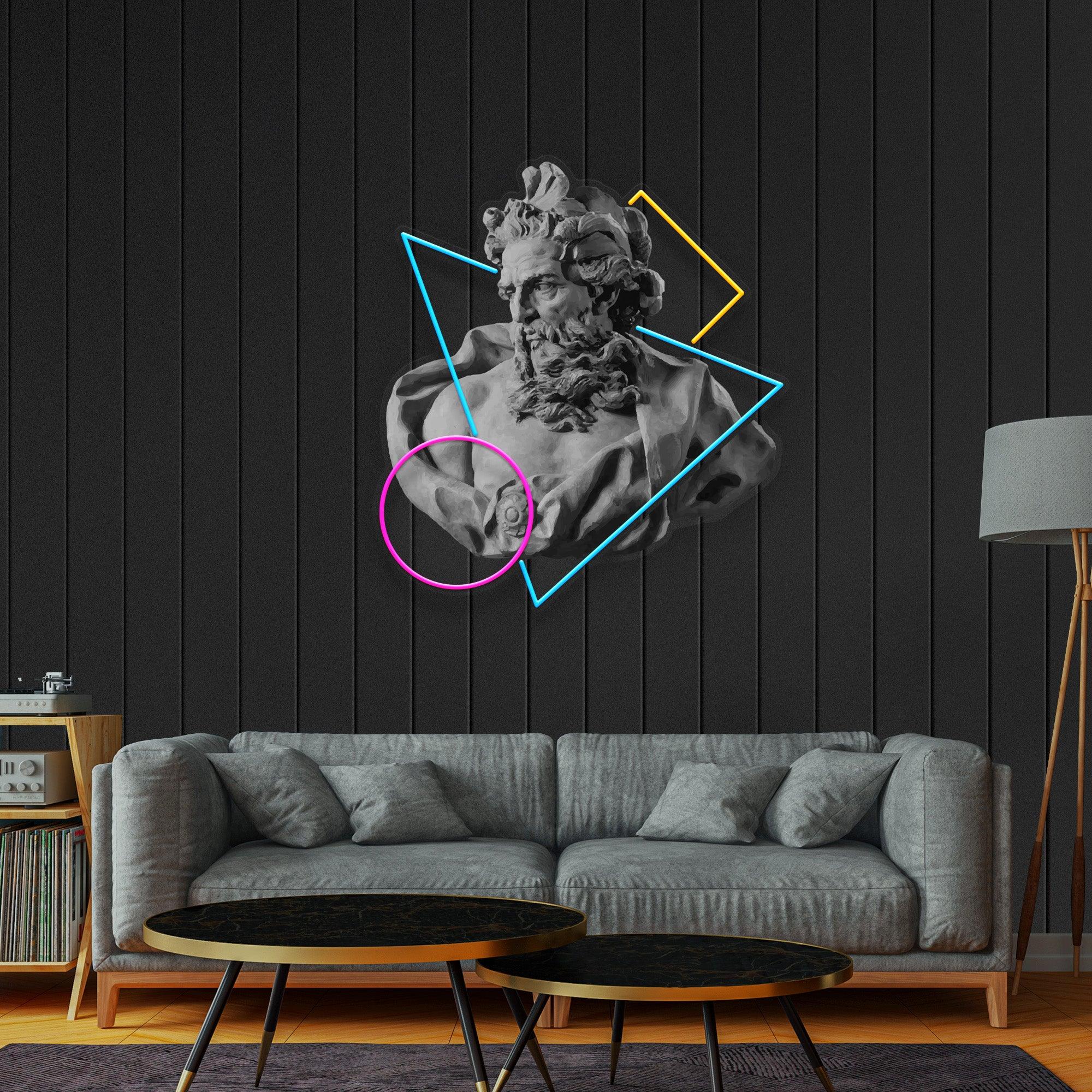 Neptune God of the Sea Led Neon Acrylic Artwork