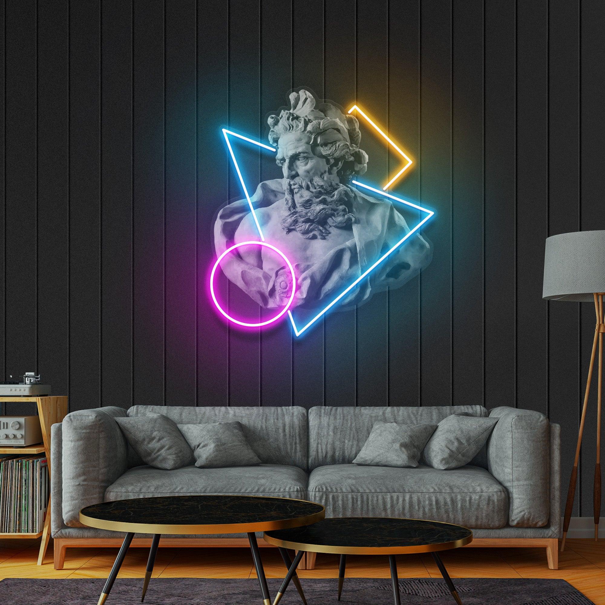 Neptune God of the Sea Led Neon Acrylic Artwork