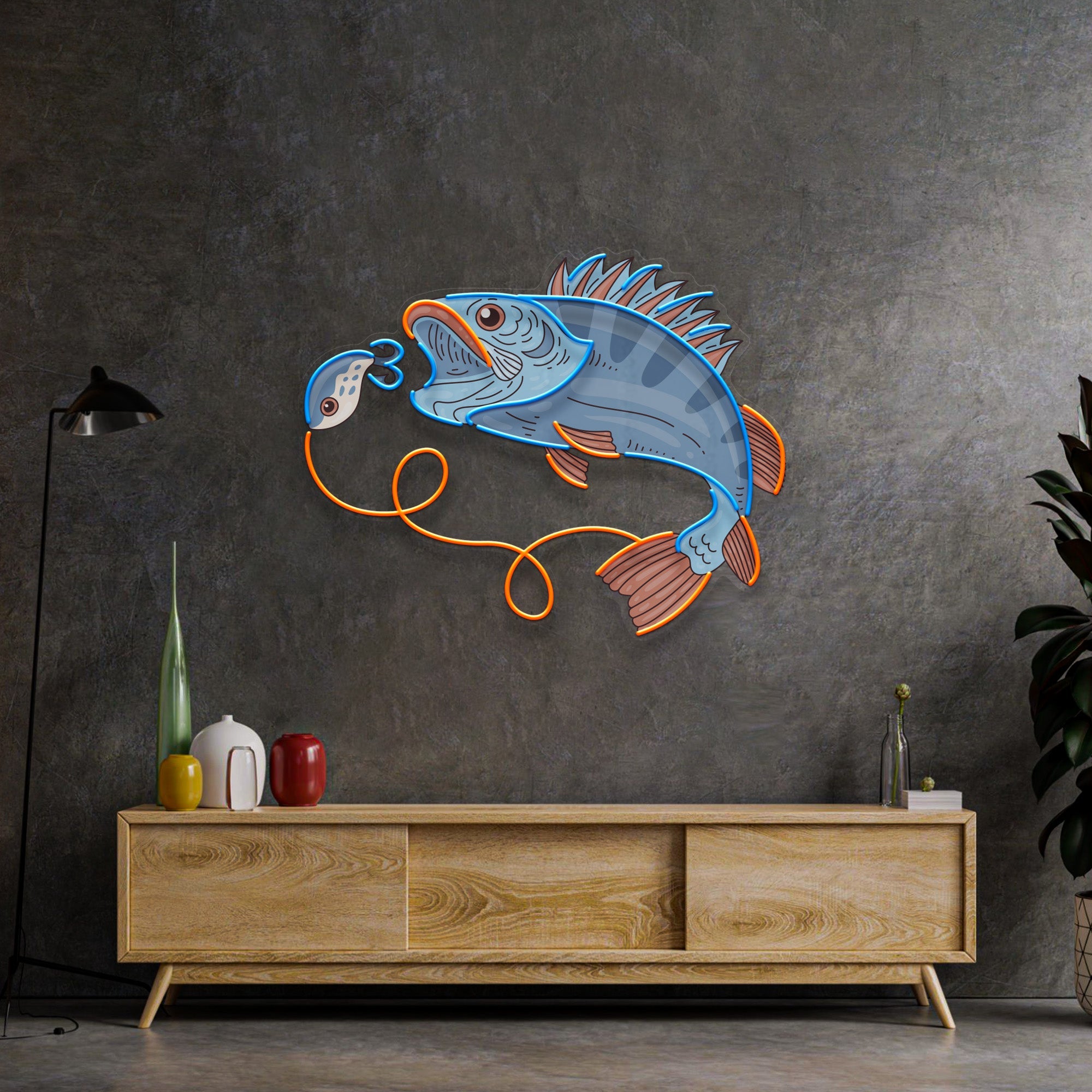 Orangetail Fish LED Neon Sign Light Pop Art