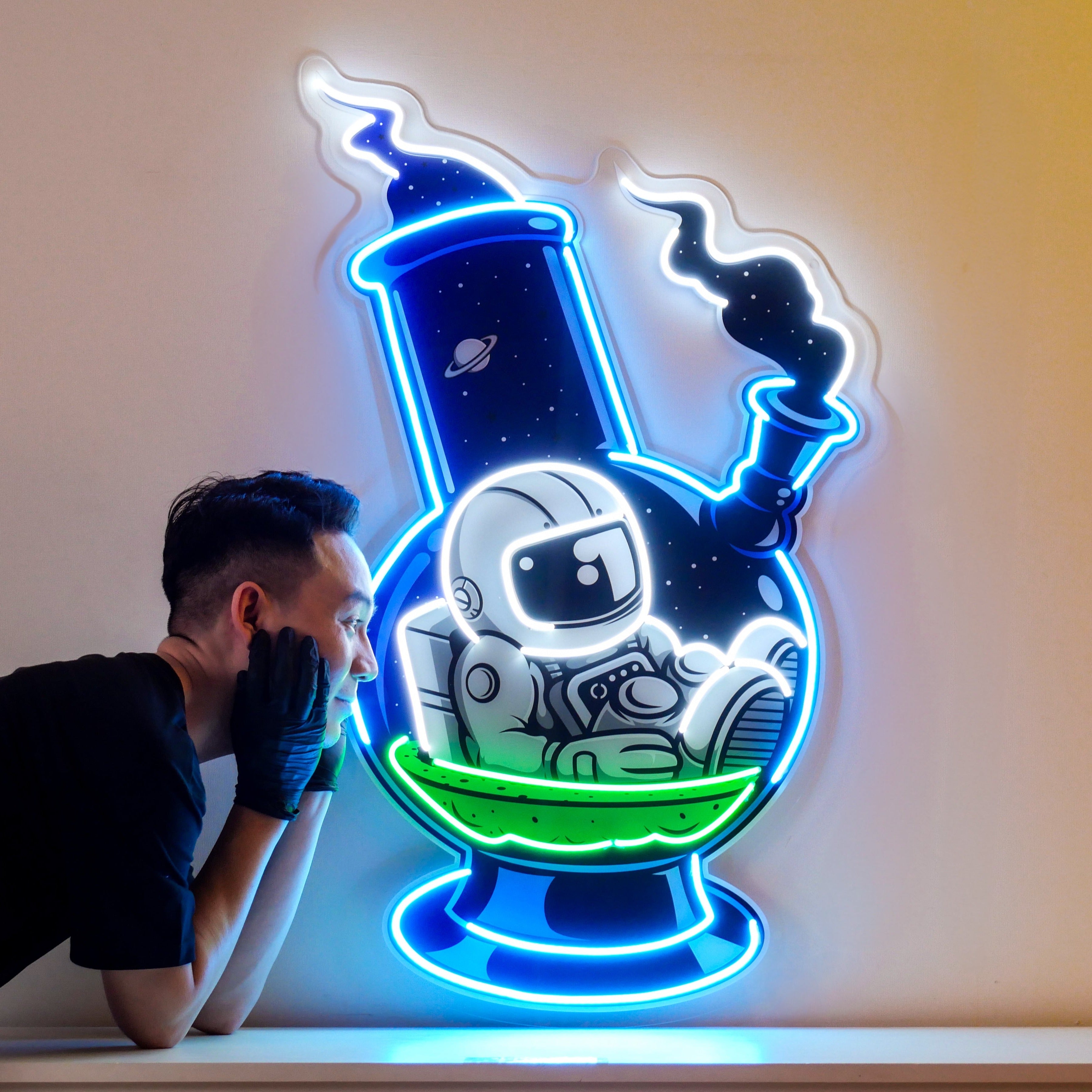 Astronaut Bong Led Neon Acrylic Artwork