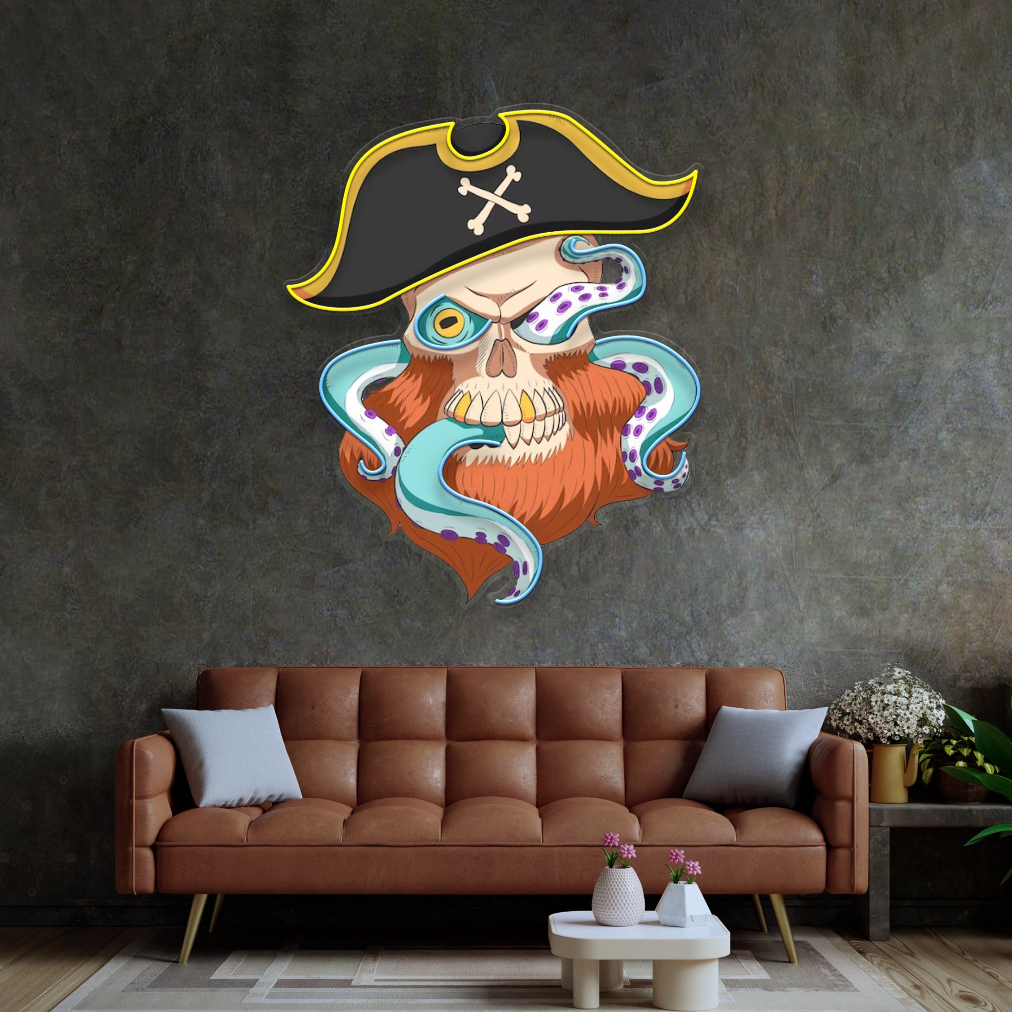 Pirate Captain Skull LED Neon Sign Light Pop Art