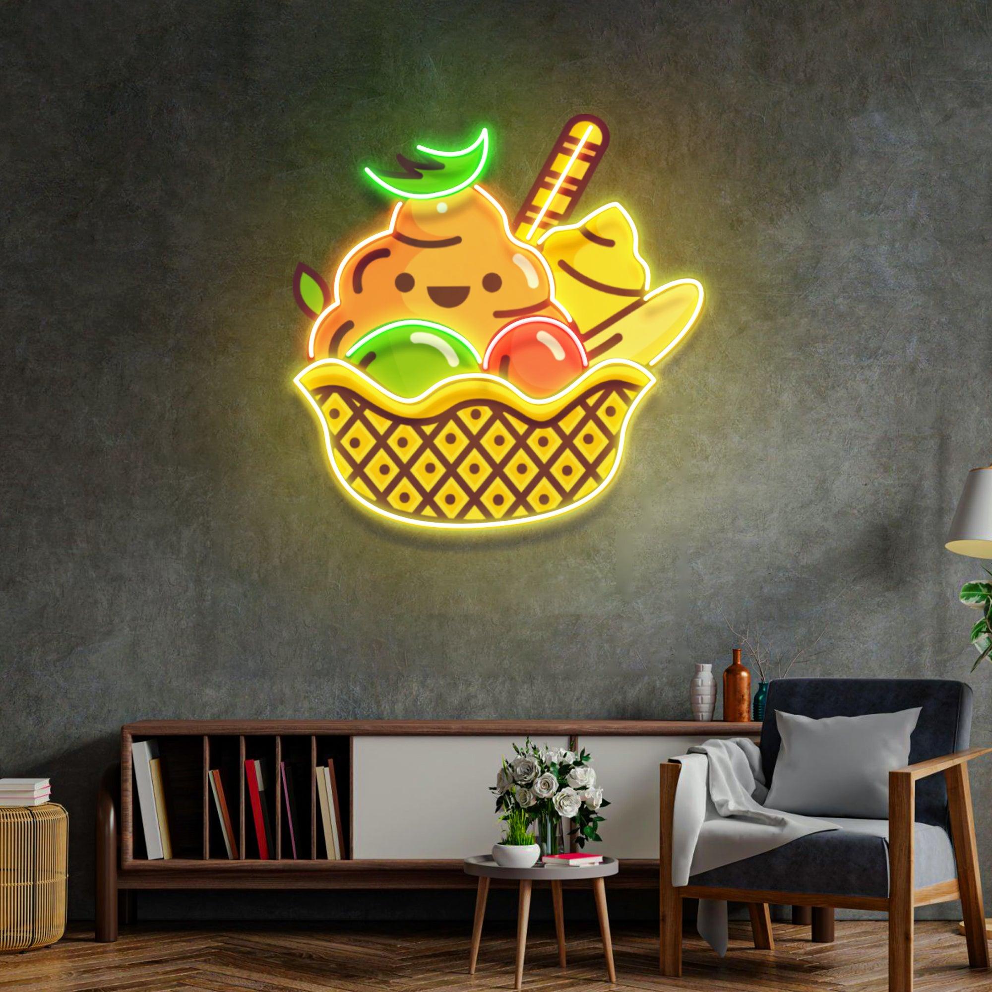 Rainbow Ice Cream Led Neon Acrylic Artwork