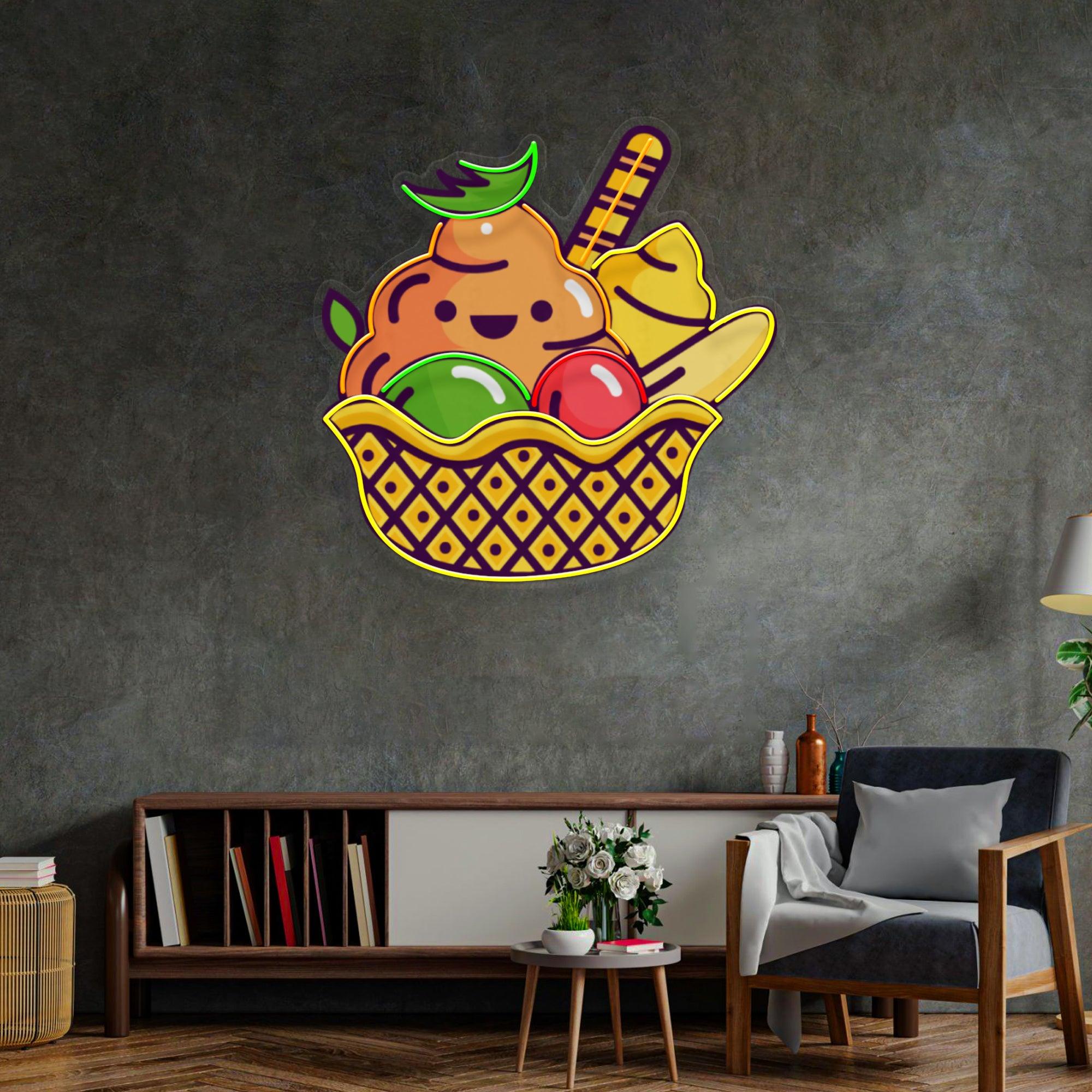 Rainbow Ice Cream Led Neon Acrylic Artwork