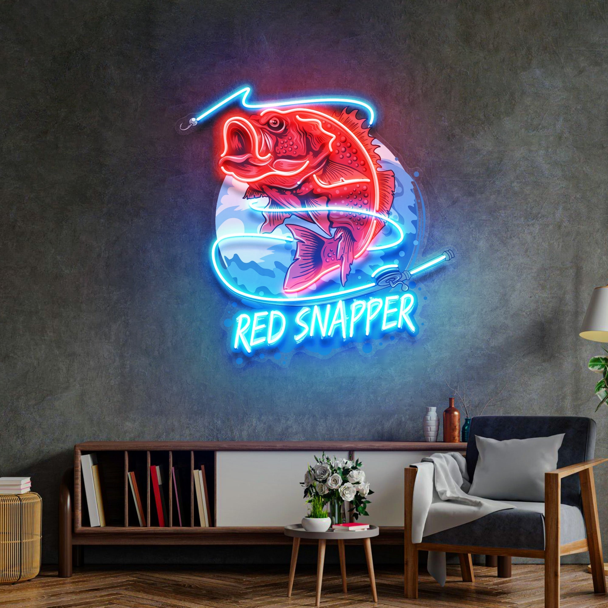 Red Snapper LED Neon Sign Light Pop Art