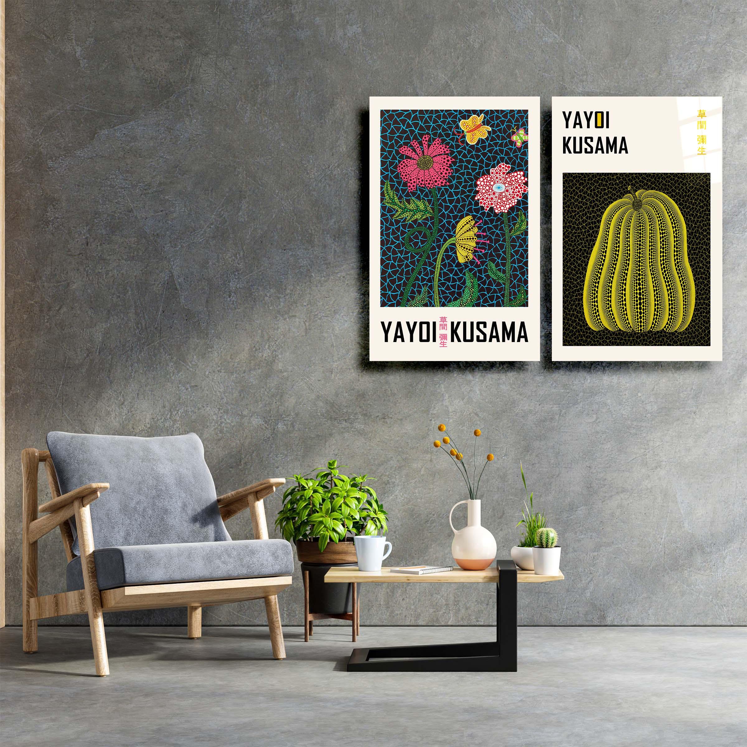 ・"Yayoi Kusama-Duo"・Designer's Collection Glass Wall Art