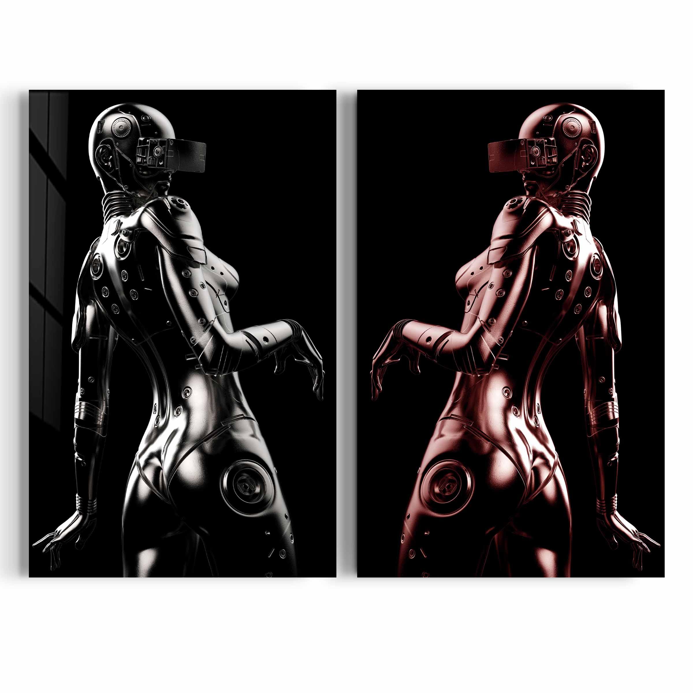 ・"RoboGirls"・Designer's Collection Glass Wall Art - ArtDesigna Glass Printing Wall Art