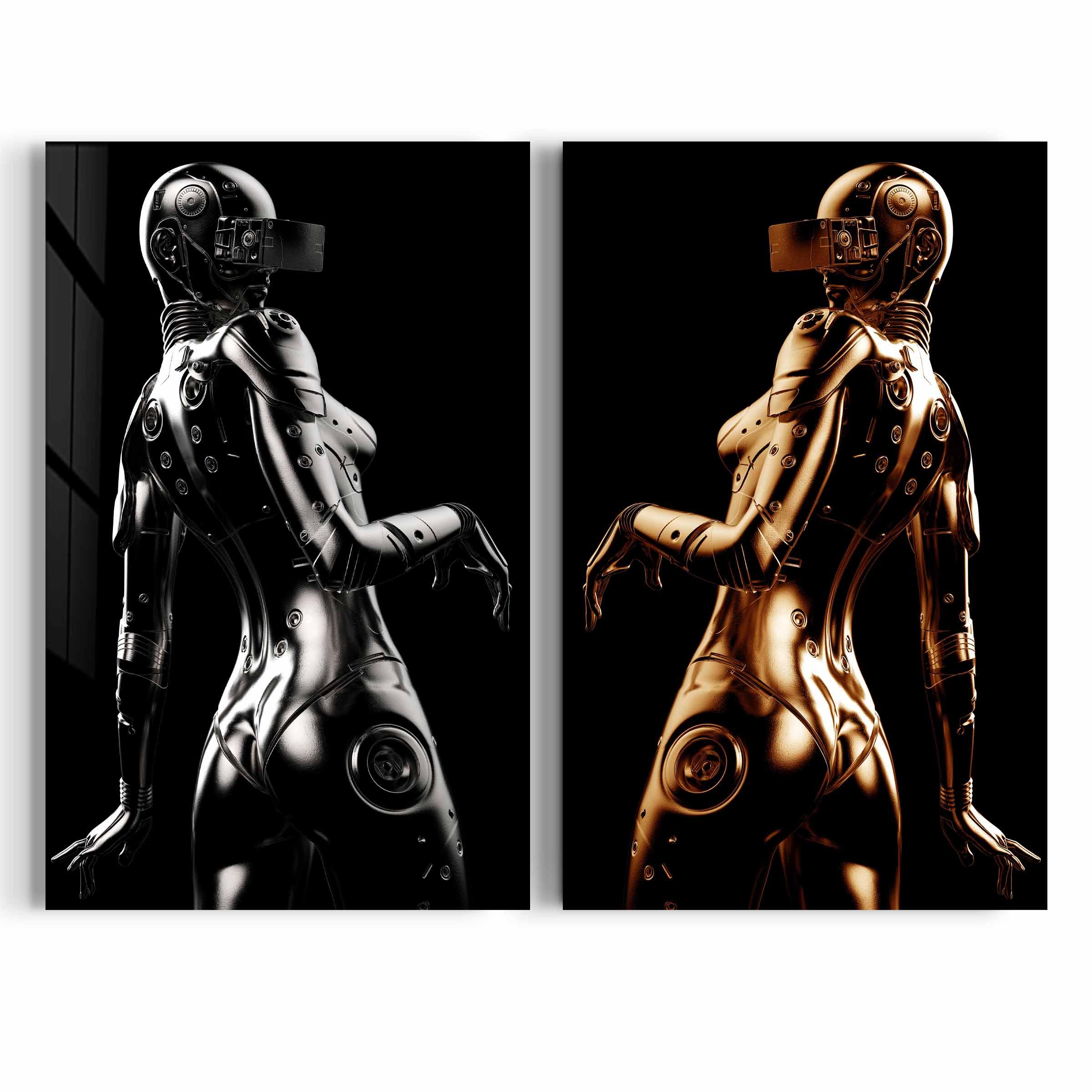 ・"RoboGirls"・Designer's Collection Glass Wall Art - ArtDesigna Glass Printing Wall Art