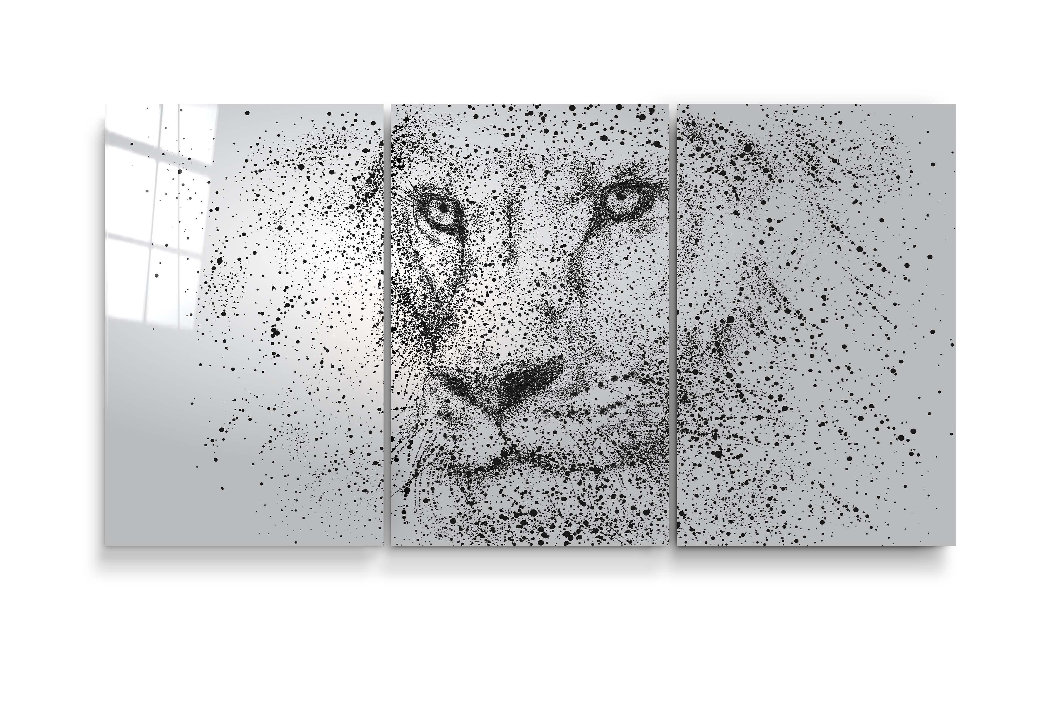 ・"Lion Drops - Trio"・Glass Wall Art