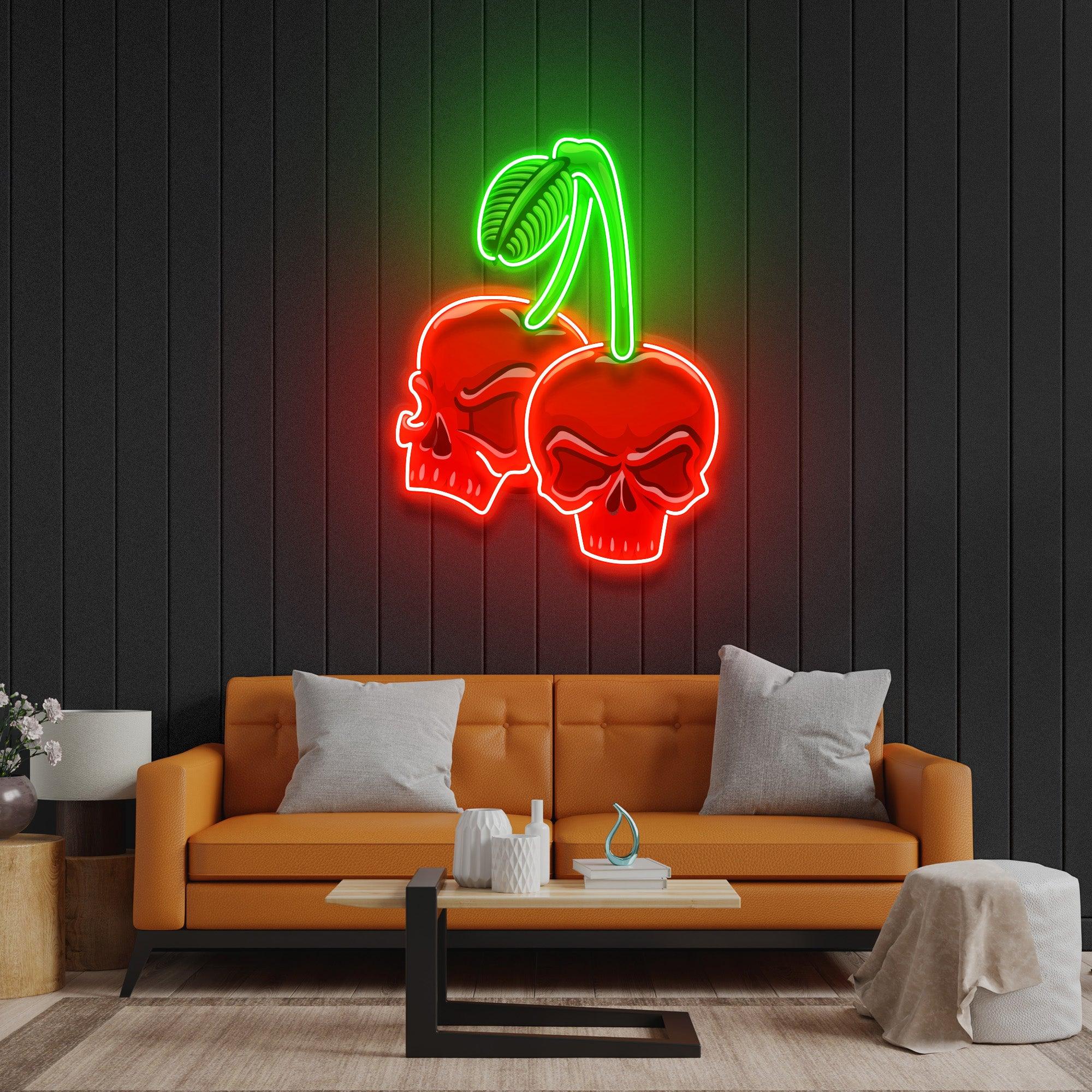 Skull Cherry Led Neon Acrylic Artwork