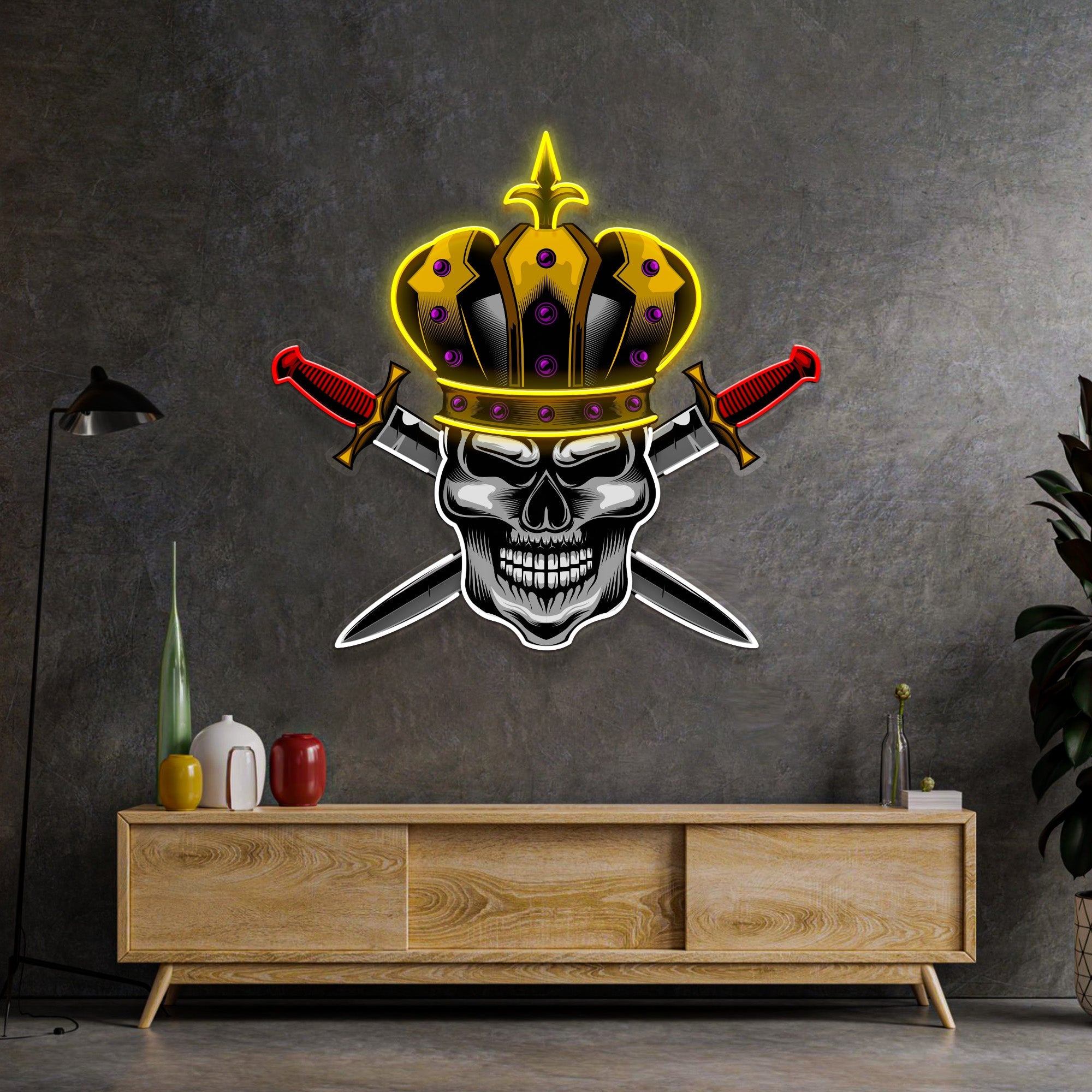 Skull King LED Neon Sign Light Pop Art