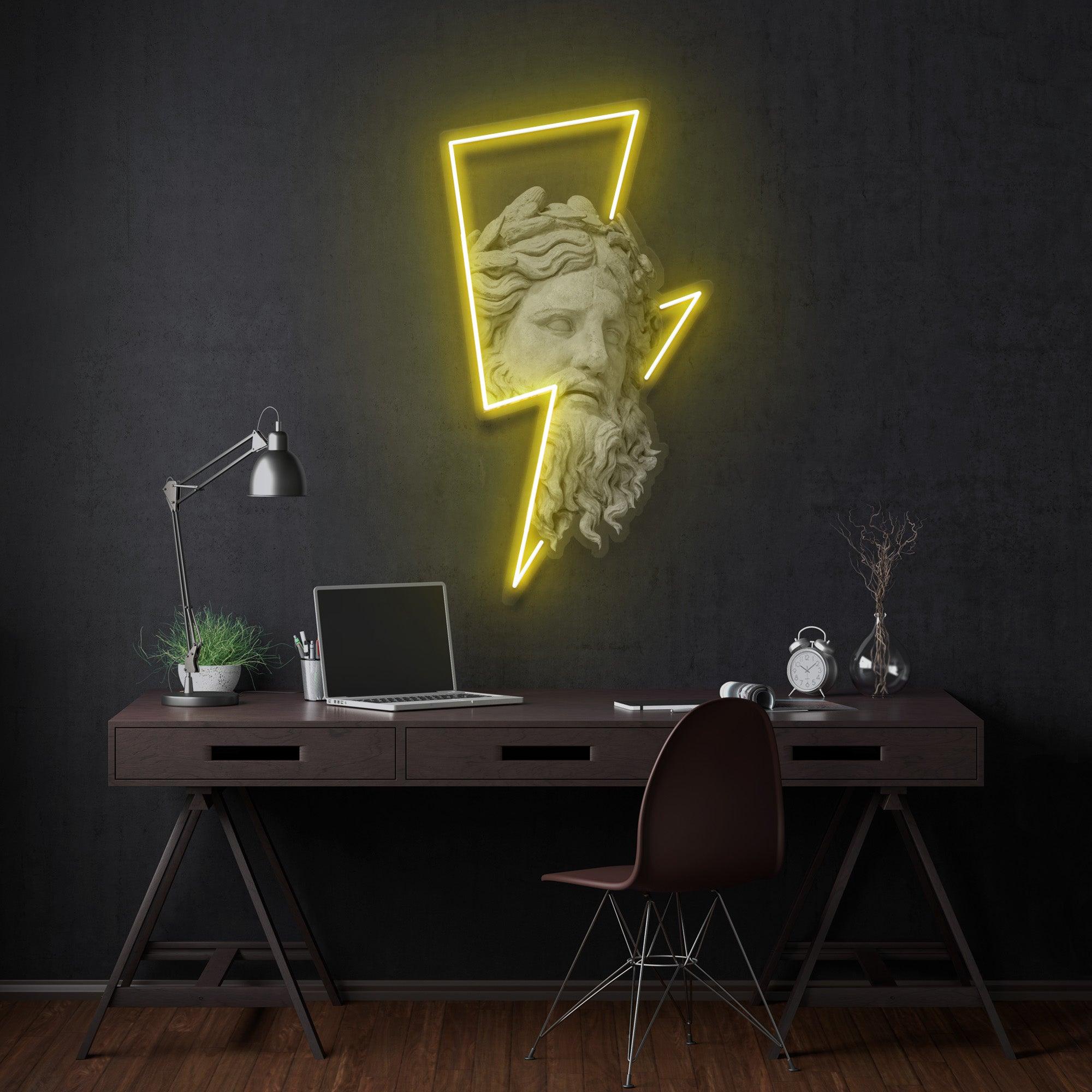 The Zeus and Thunderbolt Led Neon Acrylic Artwork