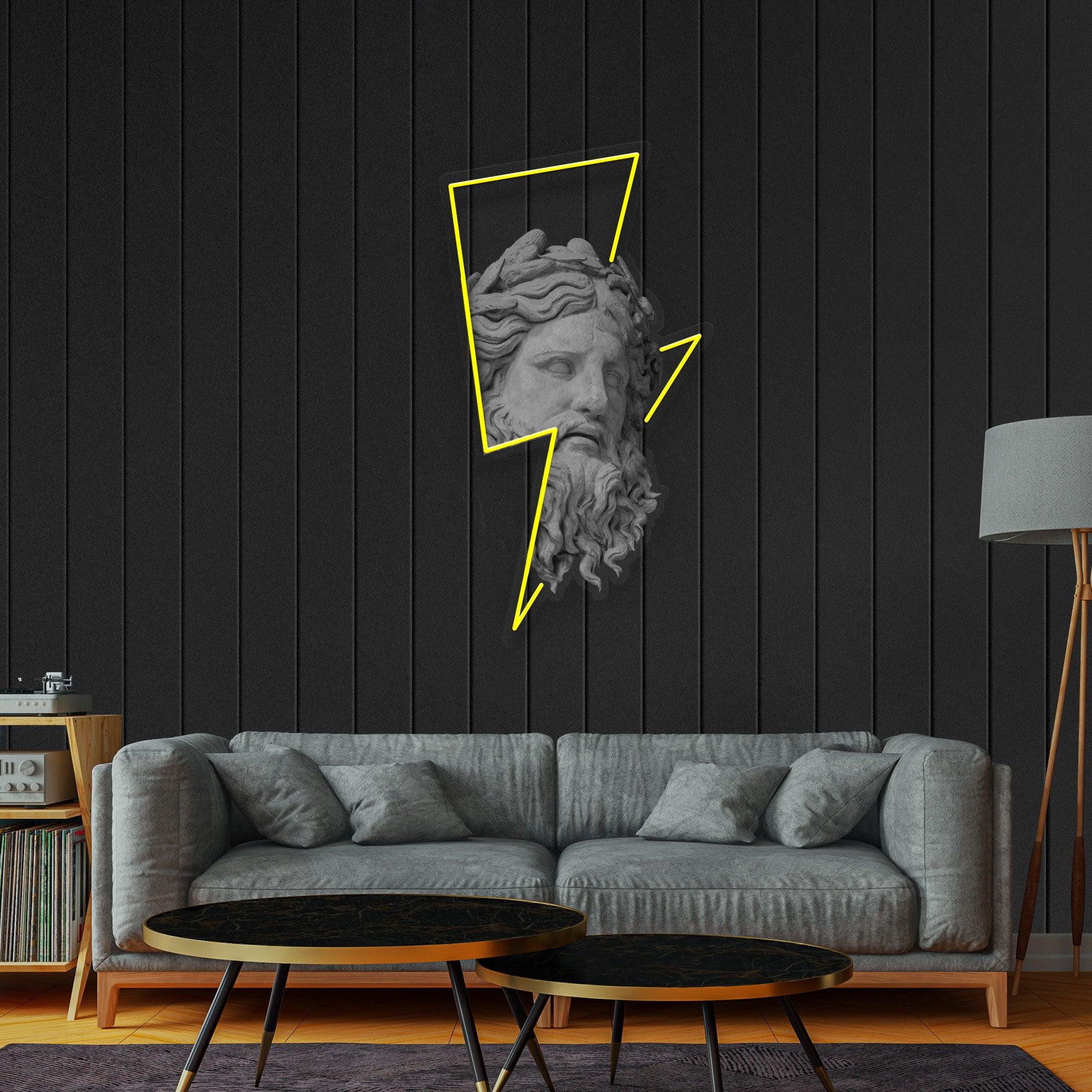 The Zeus and Thunderbolt Led Neon Acrylic Artwork