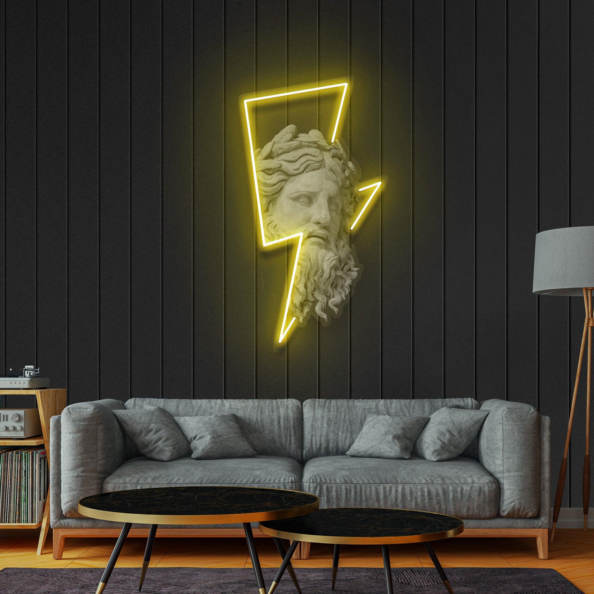 The Zeus and Thunderbolt Led Neon Acrylic Artwork