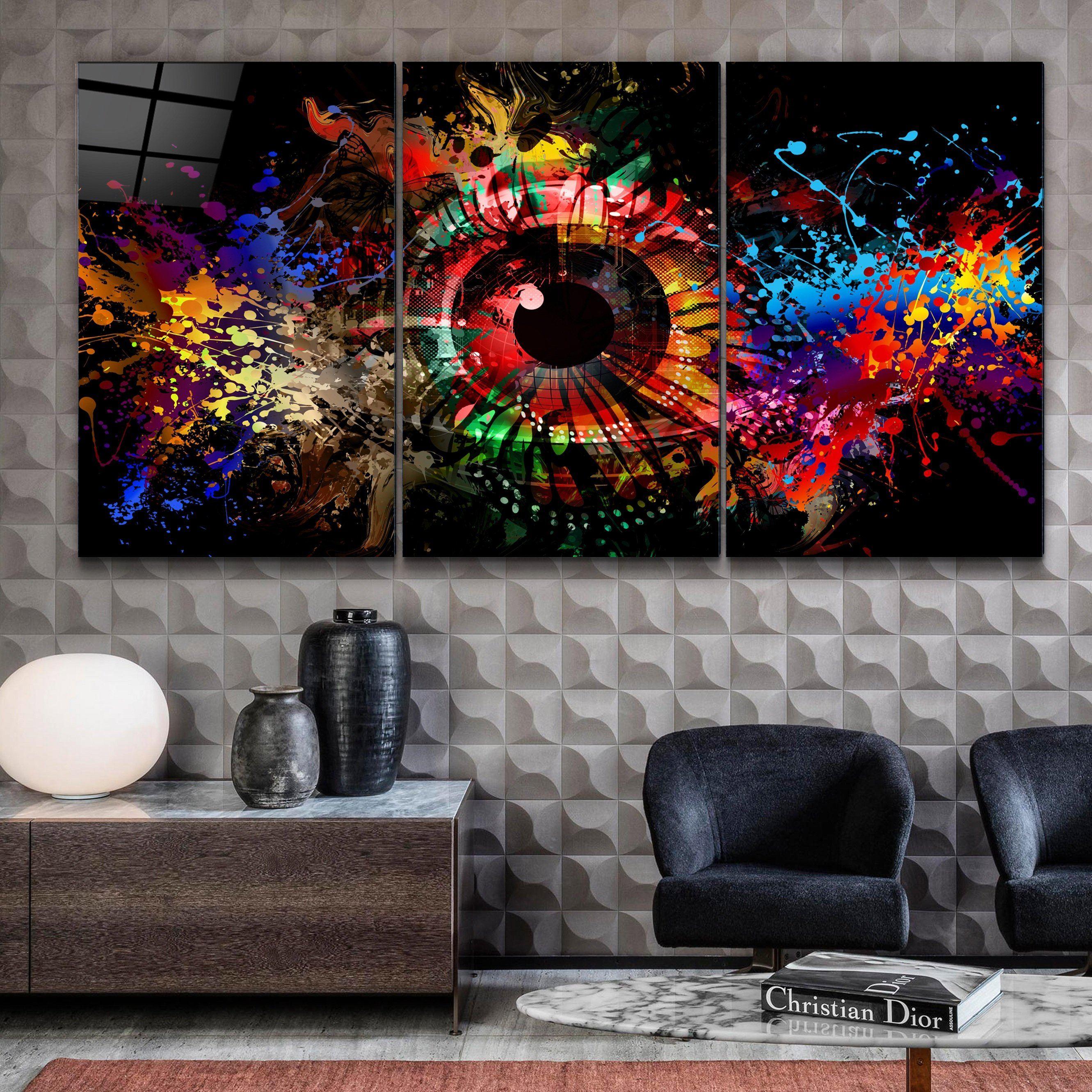 ・"Eye of The Future - Trio"・Glass Wall Art