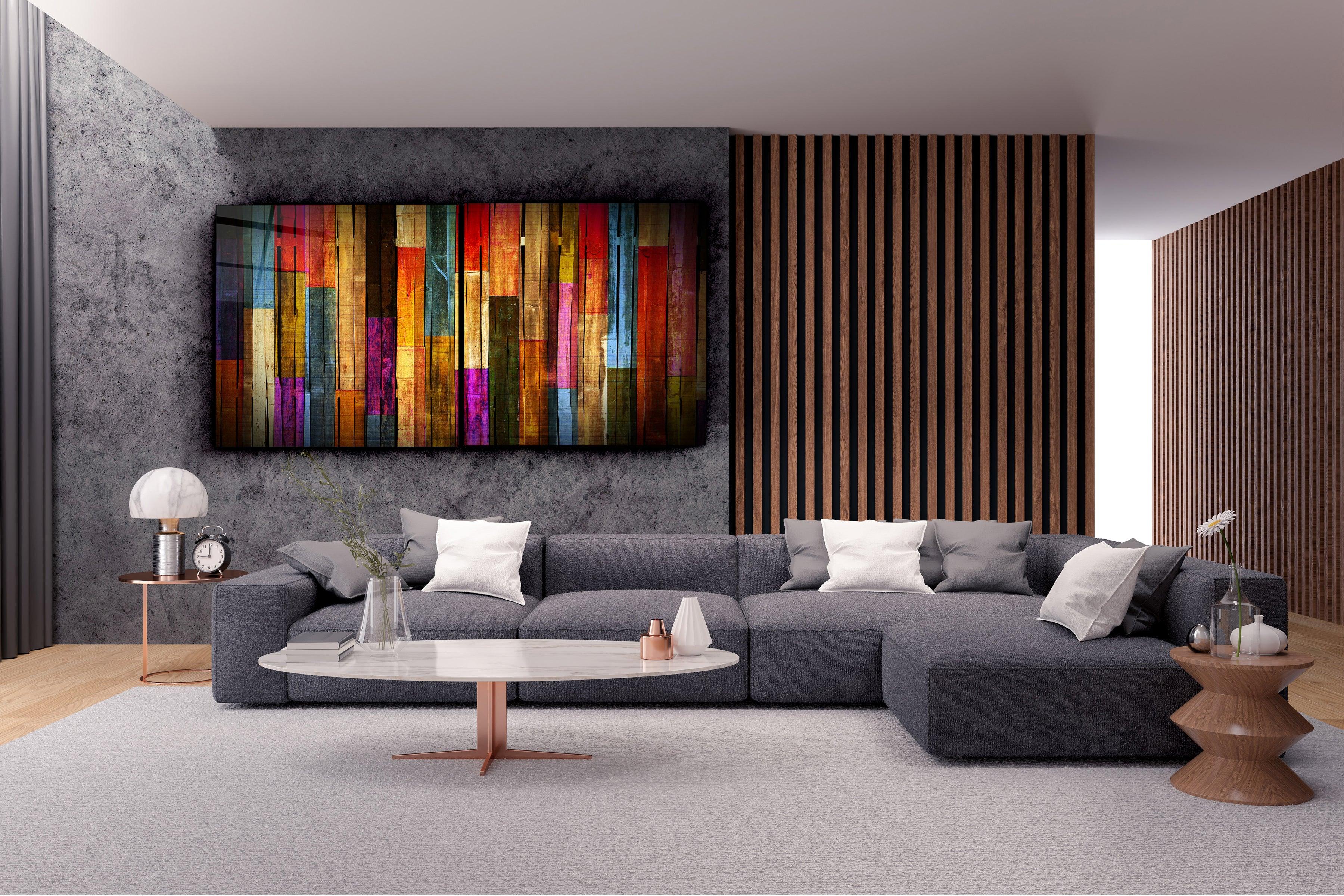 ・"Painted Wood - Duo"・Glass Wall Art