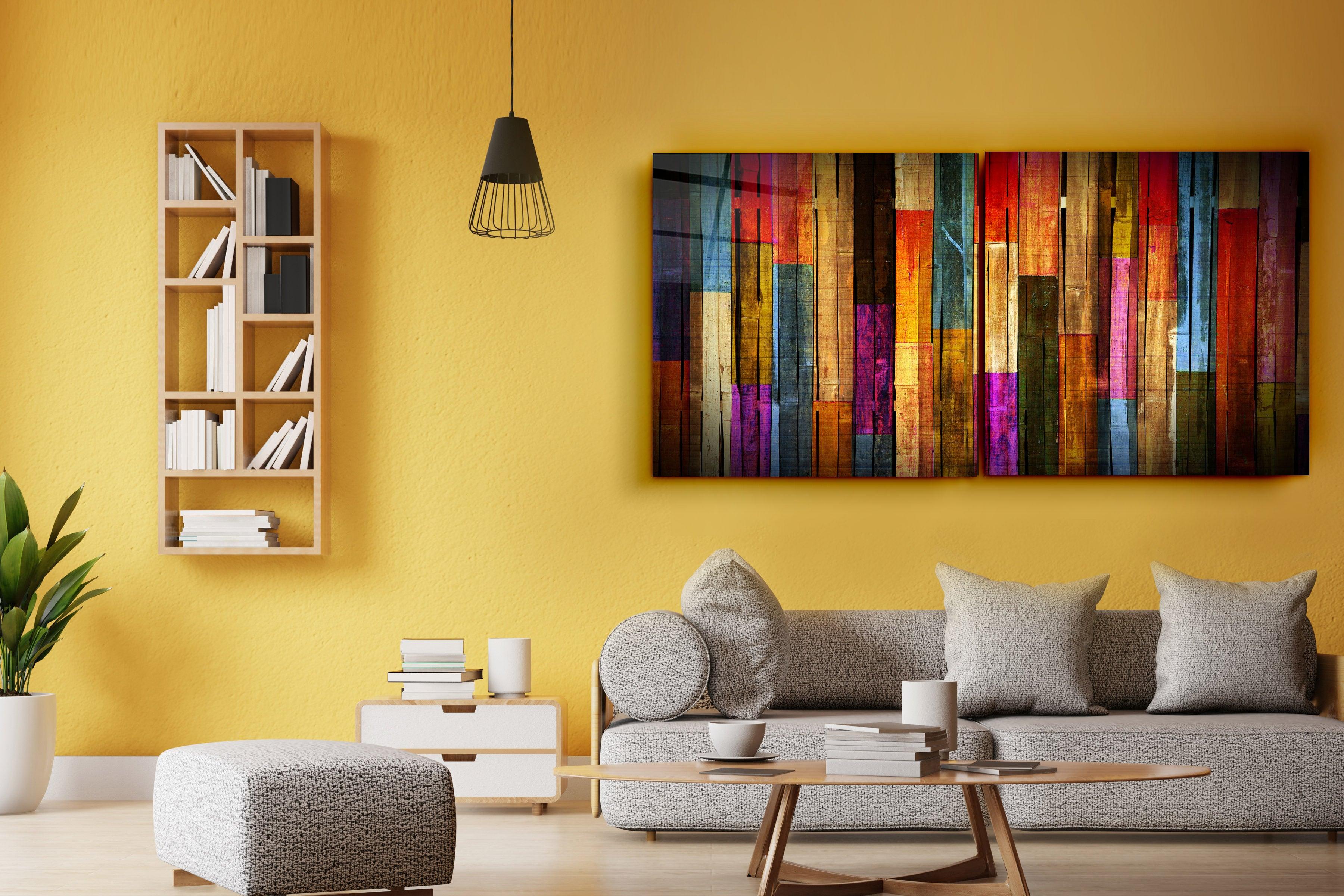 ・"Painted Wood - Duo"・Glass Wall Art