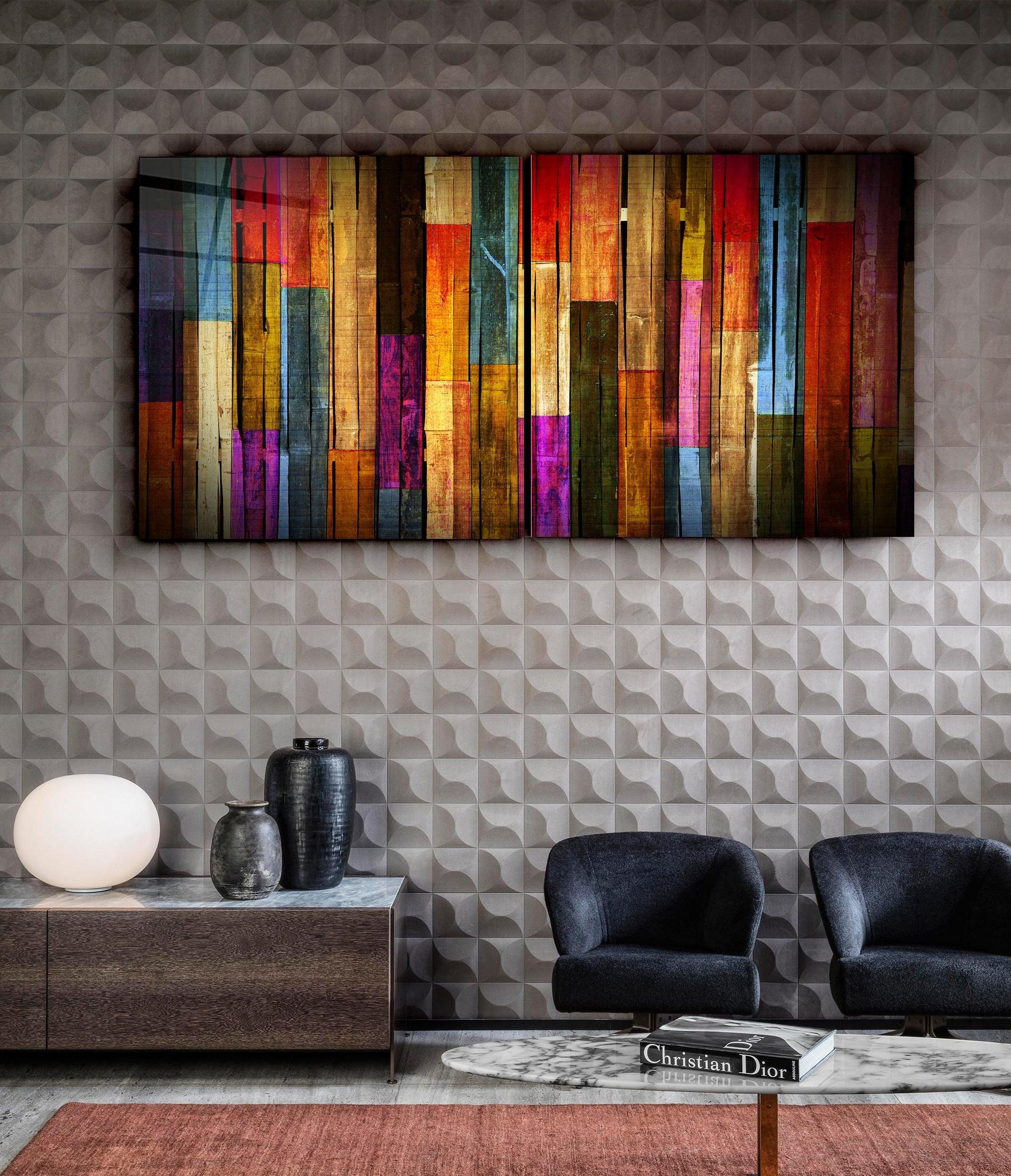 ・"Painted Wood - Duo"・Glass Wall Art