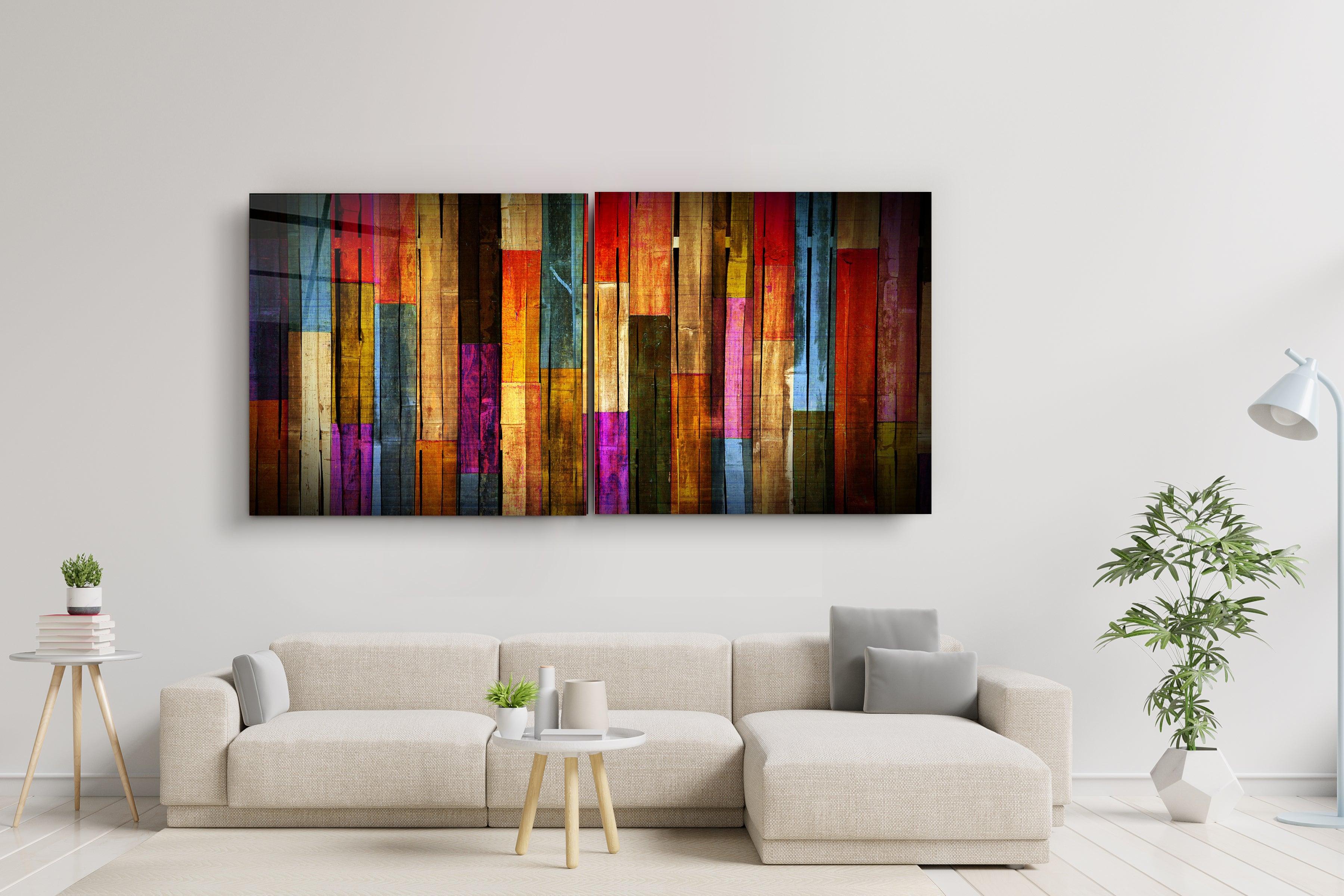 ・"Painted Wood - Duo"・Glass Wall Art