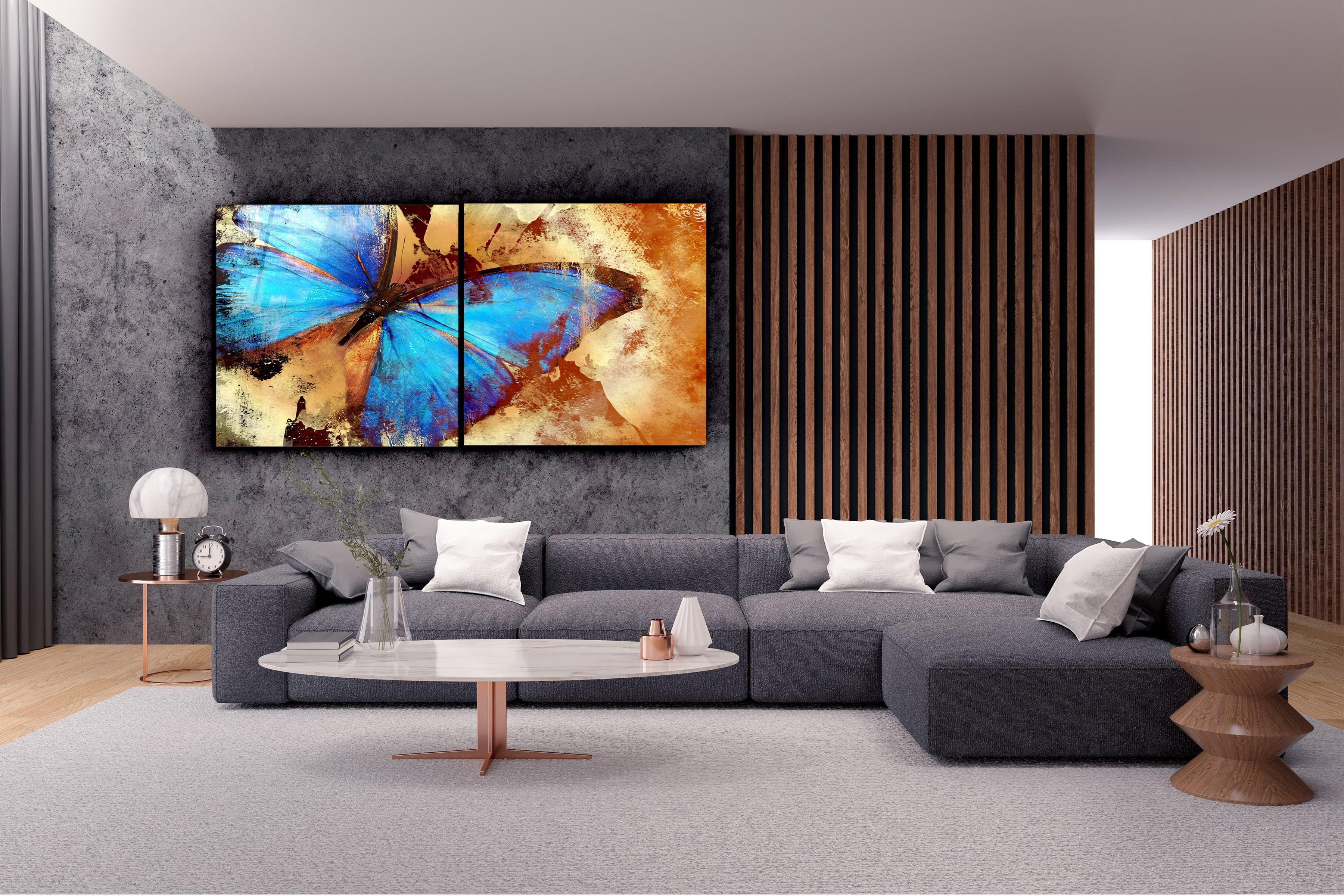 ・"Butterfly - Duo"・Glass Wall Art