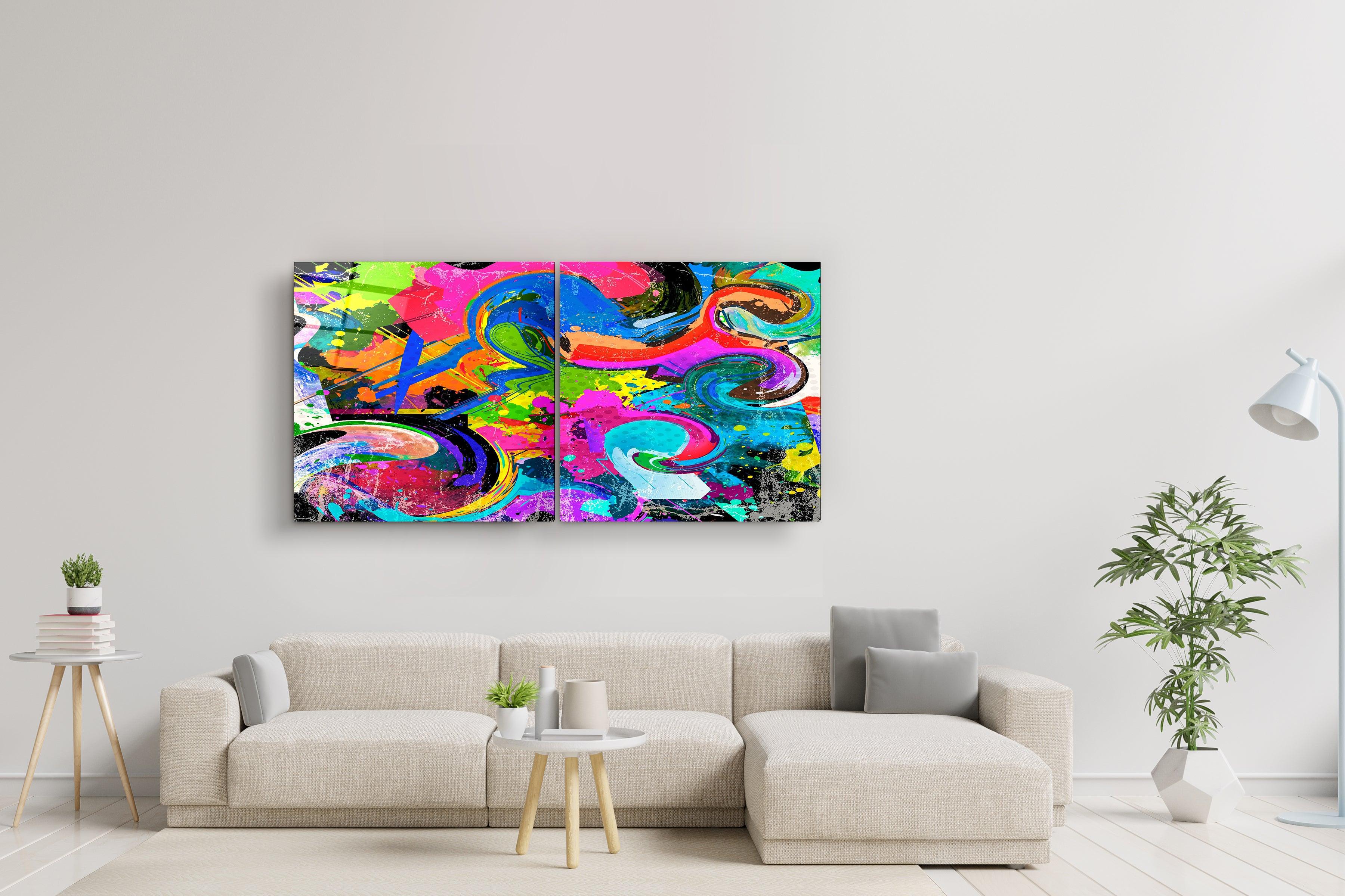 ・"ColorMix - Duo"・Glass Wall Art