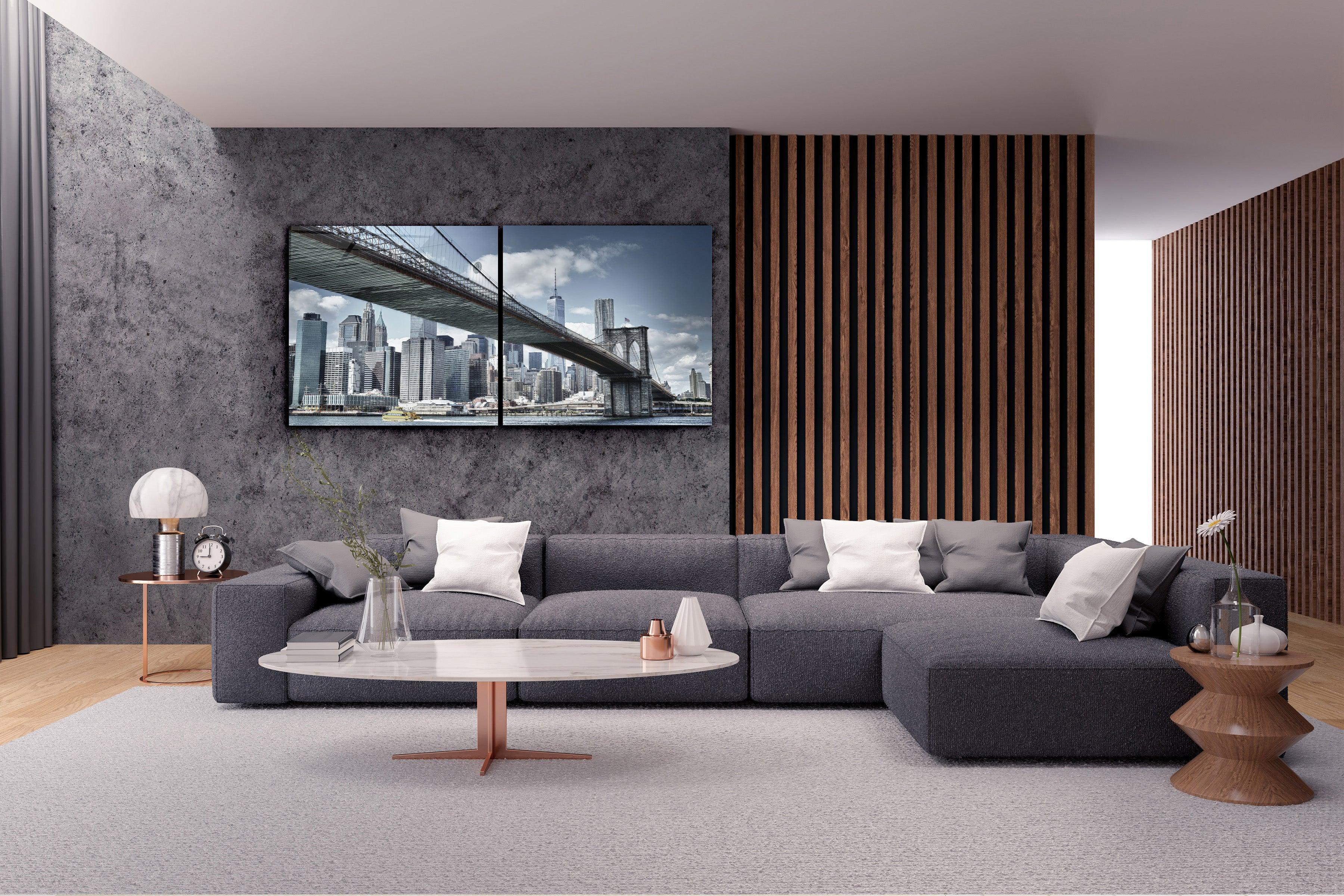 ・"Brooklyn Bridge - Duo"・Glass Wall Art - ArtDesigna Glass Printing Wall Art