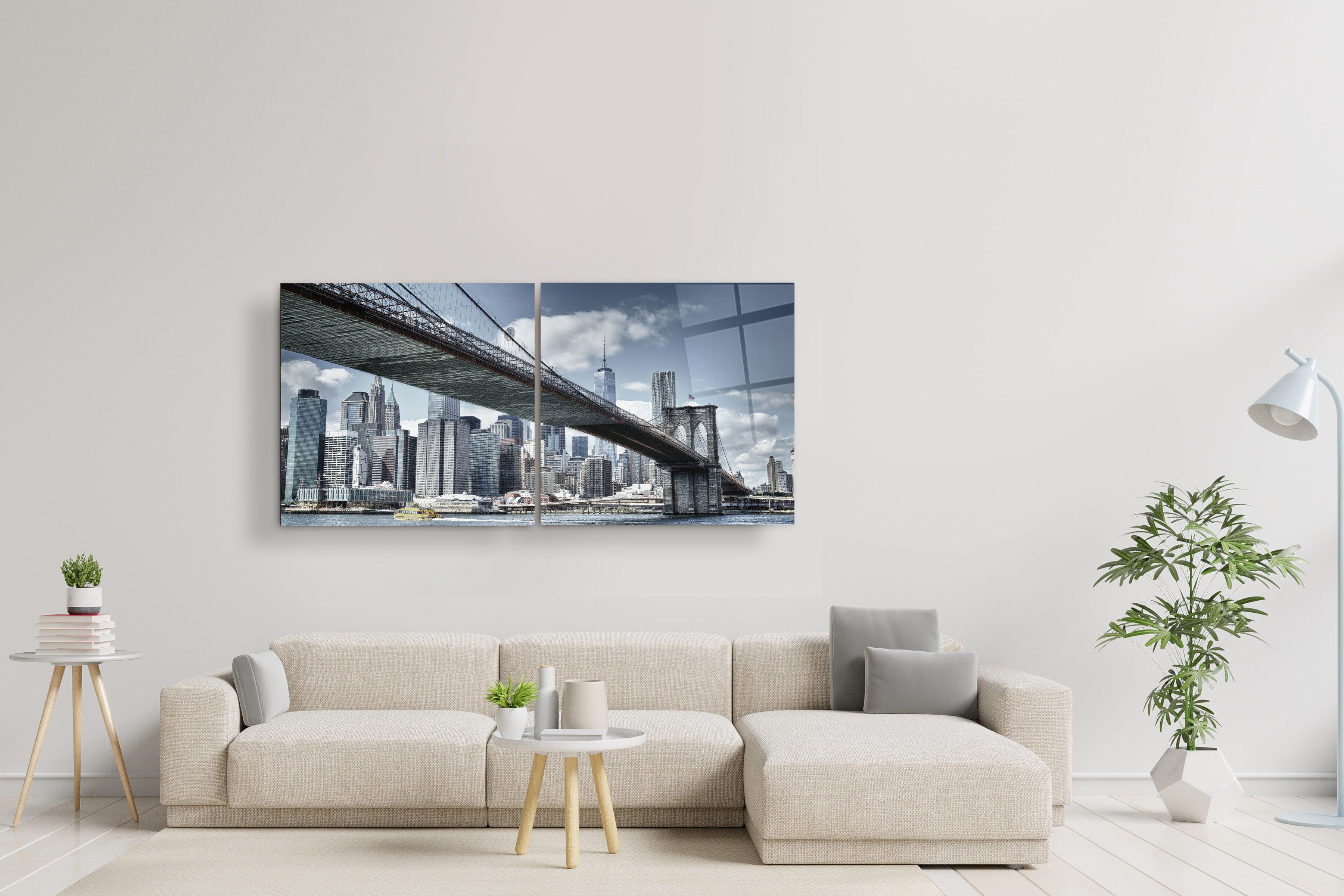 ・"Brooklyn Bridge - Duo"・Glass Wall Art - ArtDesigna Glass Printing Wall Art