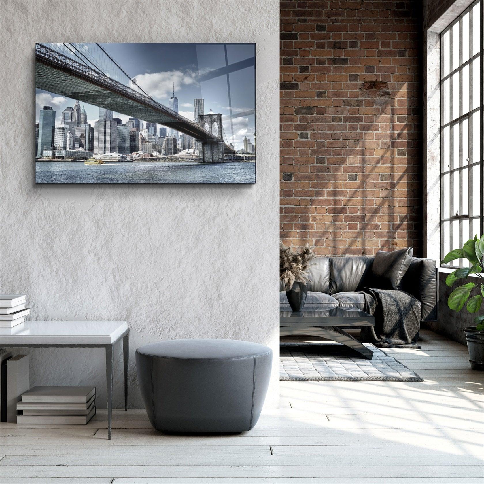 ・"Brooklyn Bridge"・Glass Wall Art