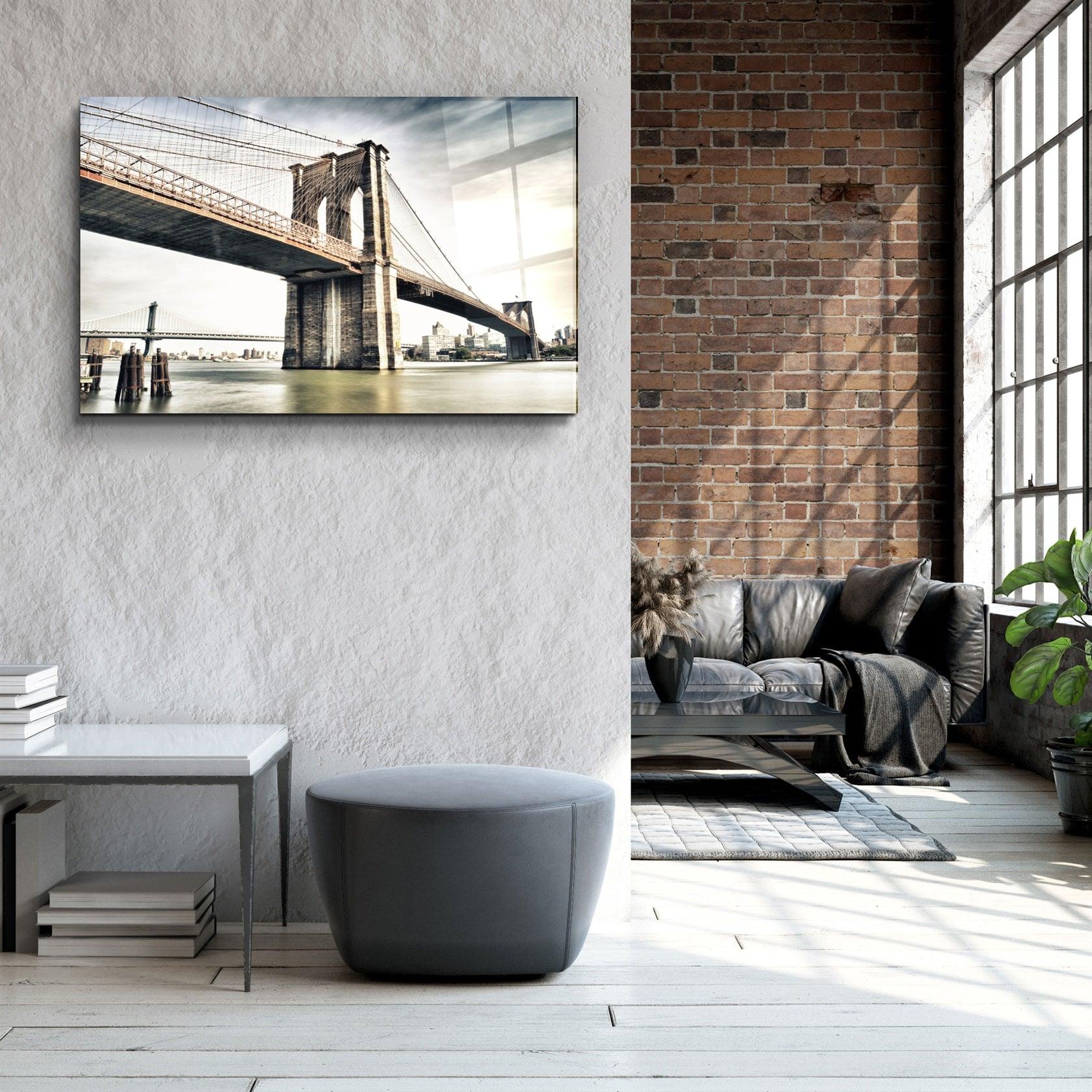 ・"Brooklyn Bridge"・Glass Wall Art